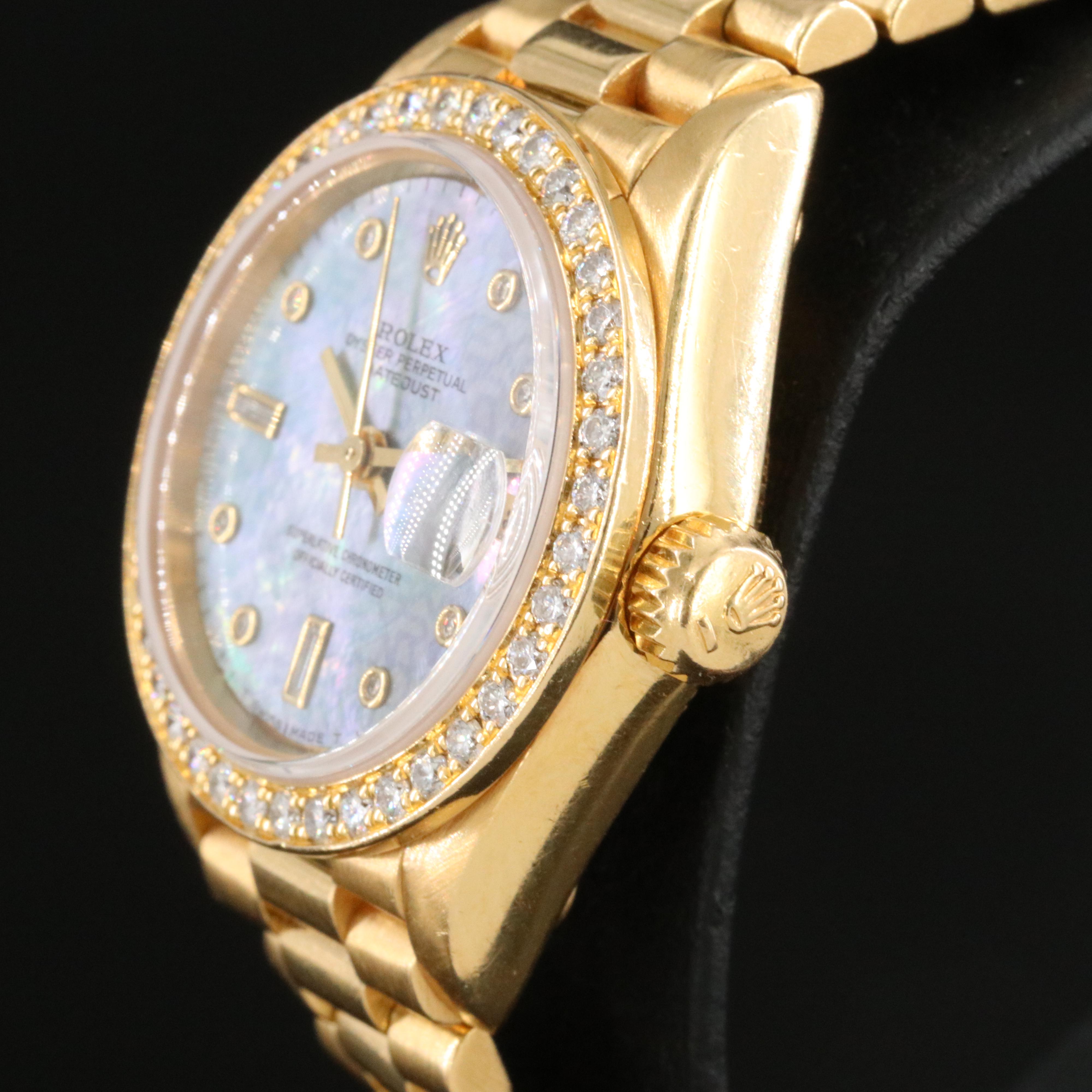1990 Rolex Datejust 69178 Custom Diamond Dial and Bezel Watch