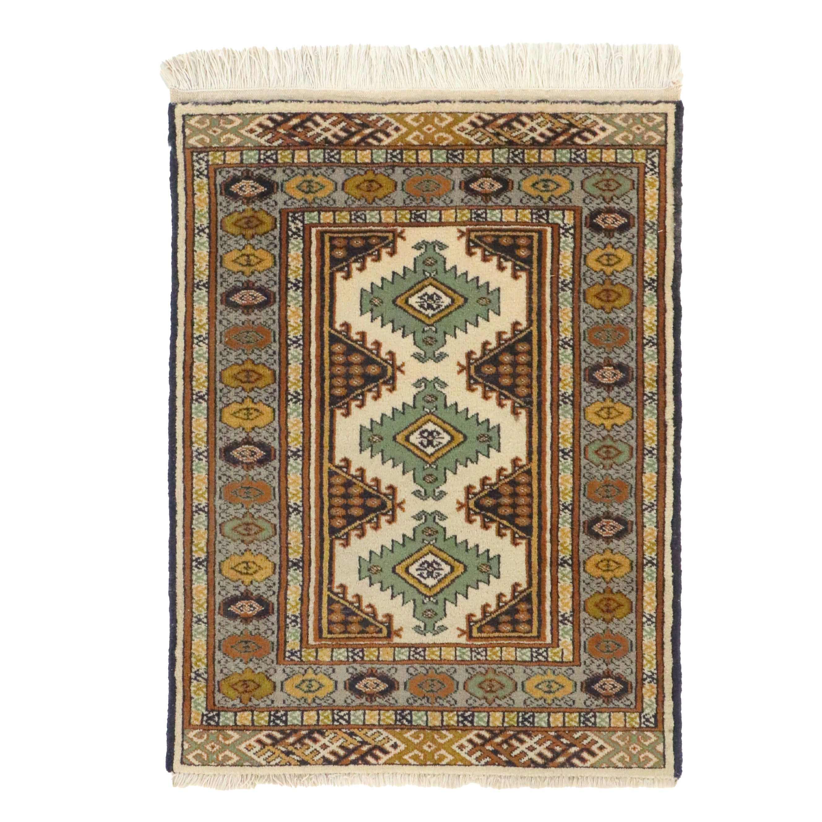 2'3 x 3'2 Hand-Knotted Afghan Turkmen Accent Rug
