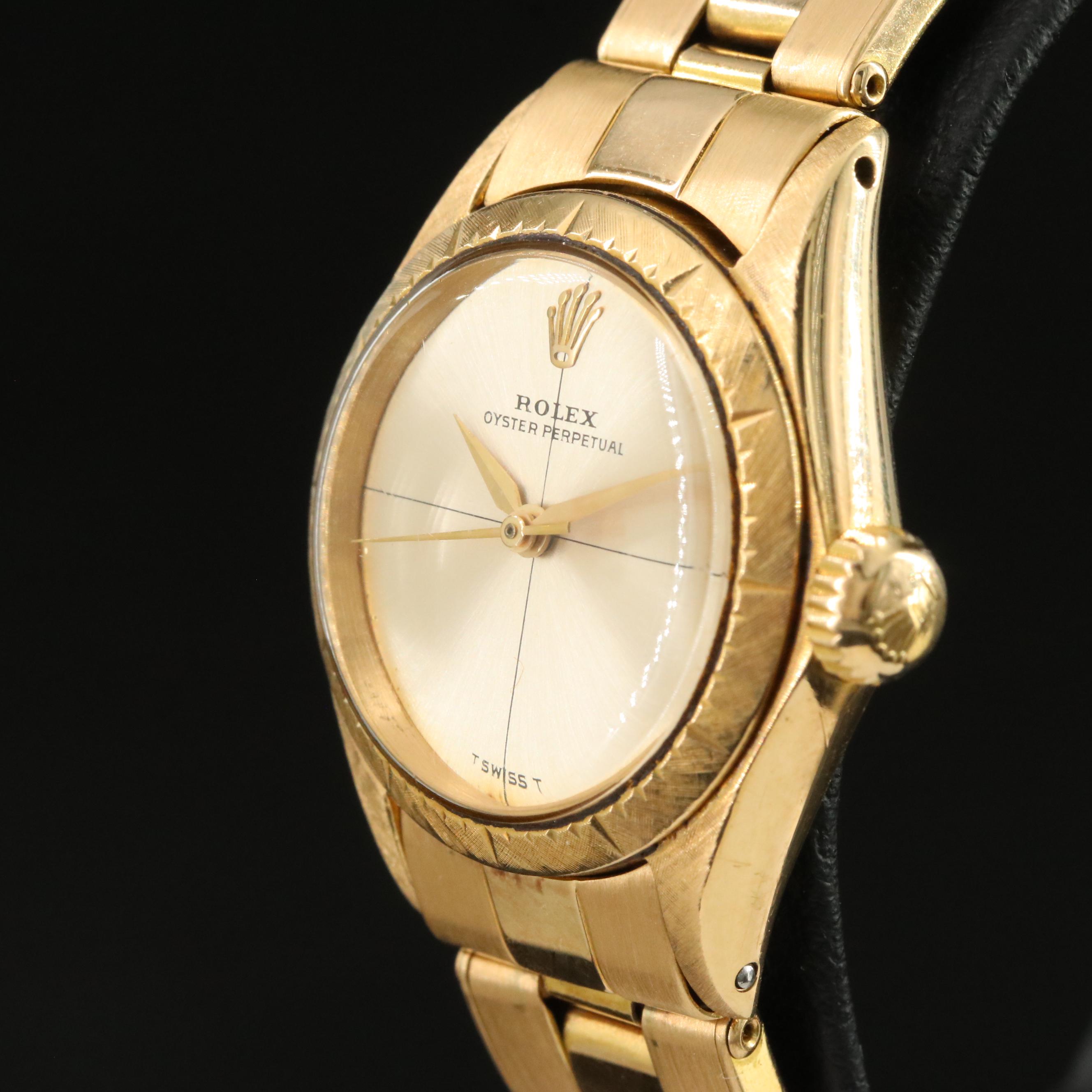 Rolex Oyster Perpetual Zephyr 6615 18K Gold Vintage Watch c.1966