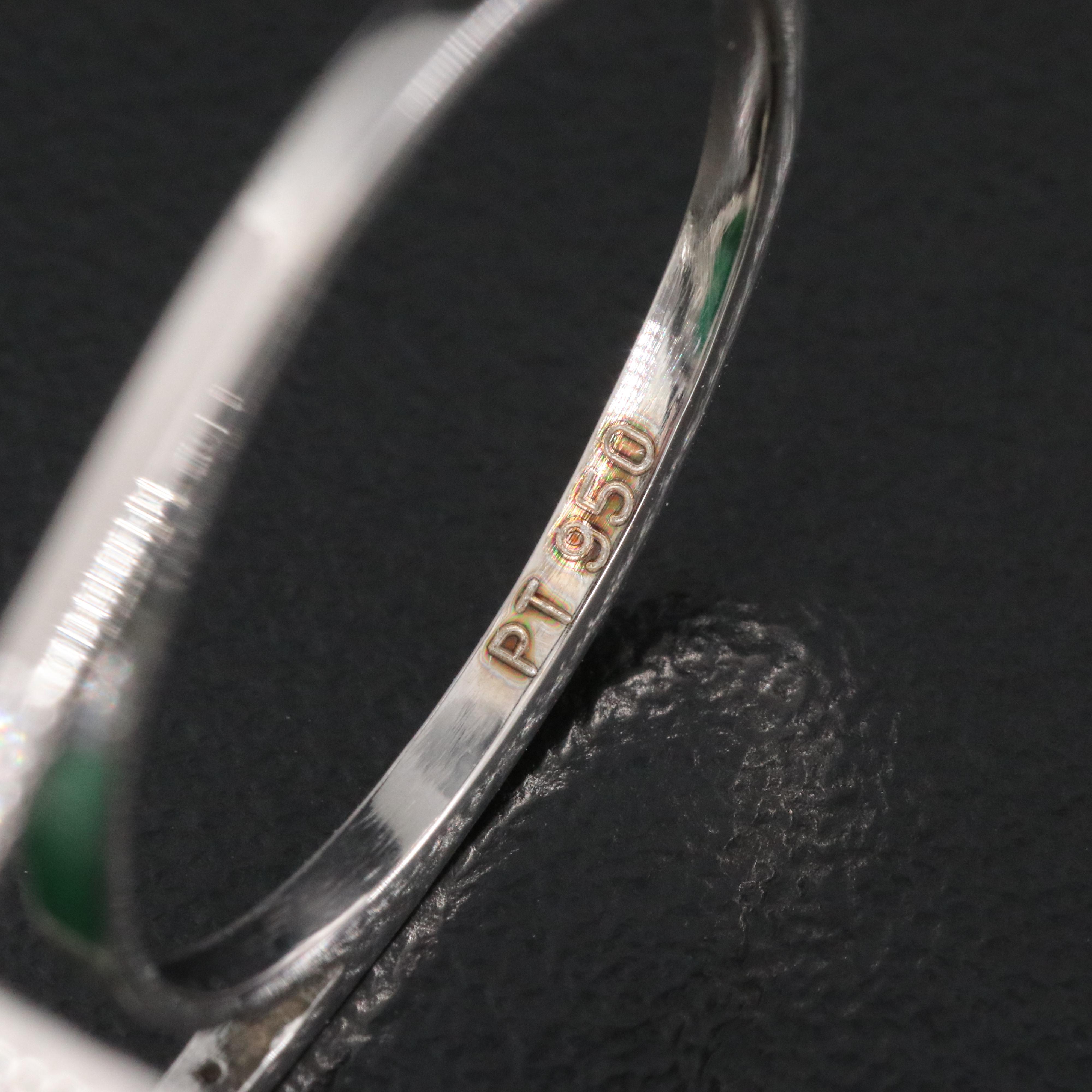 Platinum 8.05 CT Emerald and 0.21 CTW Diamond Ring