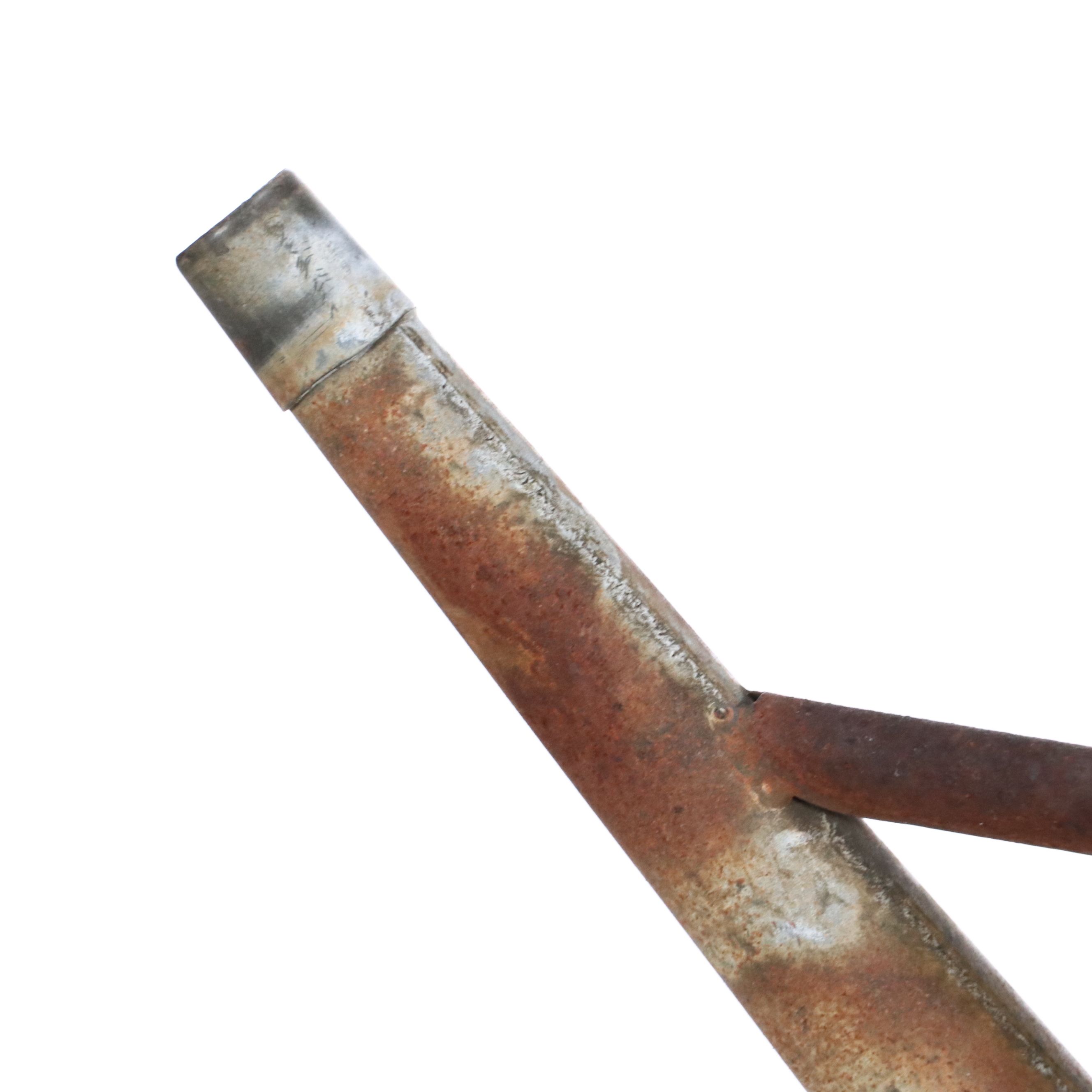 Frog Garden Statue with Vintage Galvanized Metal Watering Can