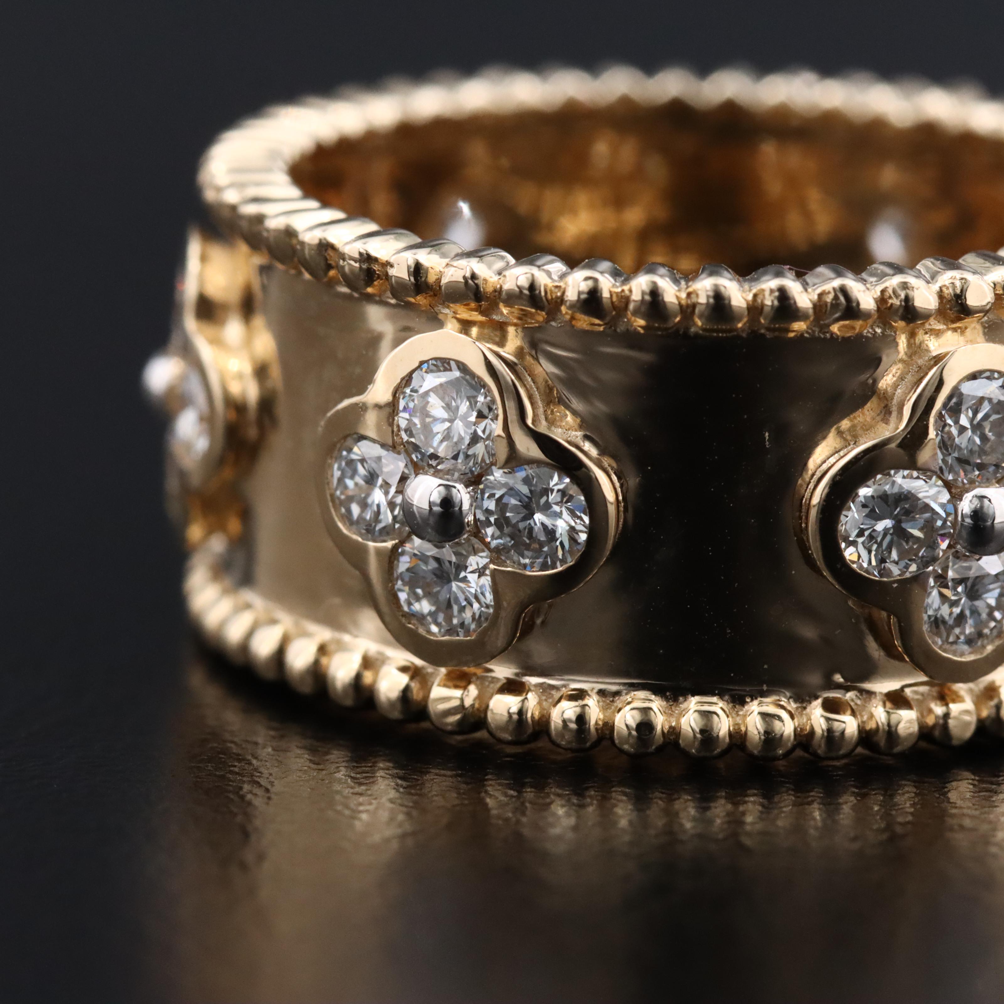 14K 1.62 CTW Lab Grown Diamond Quatrefoil Adorned Band