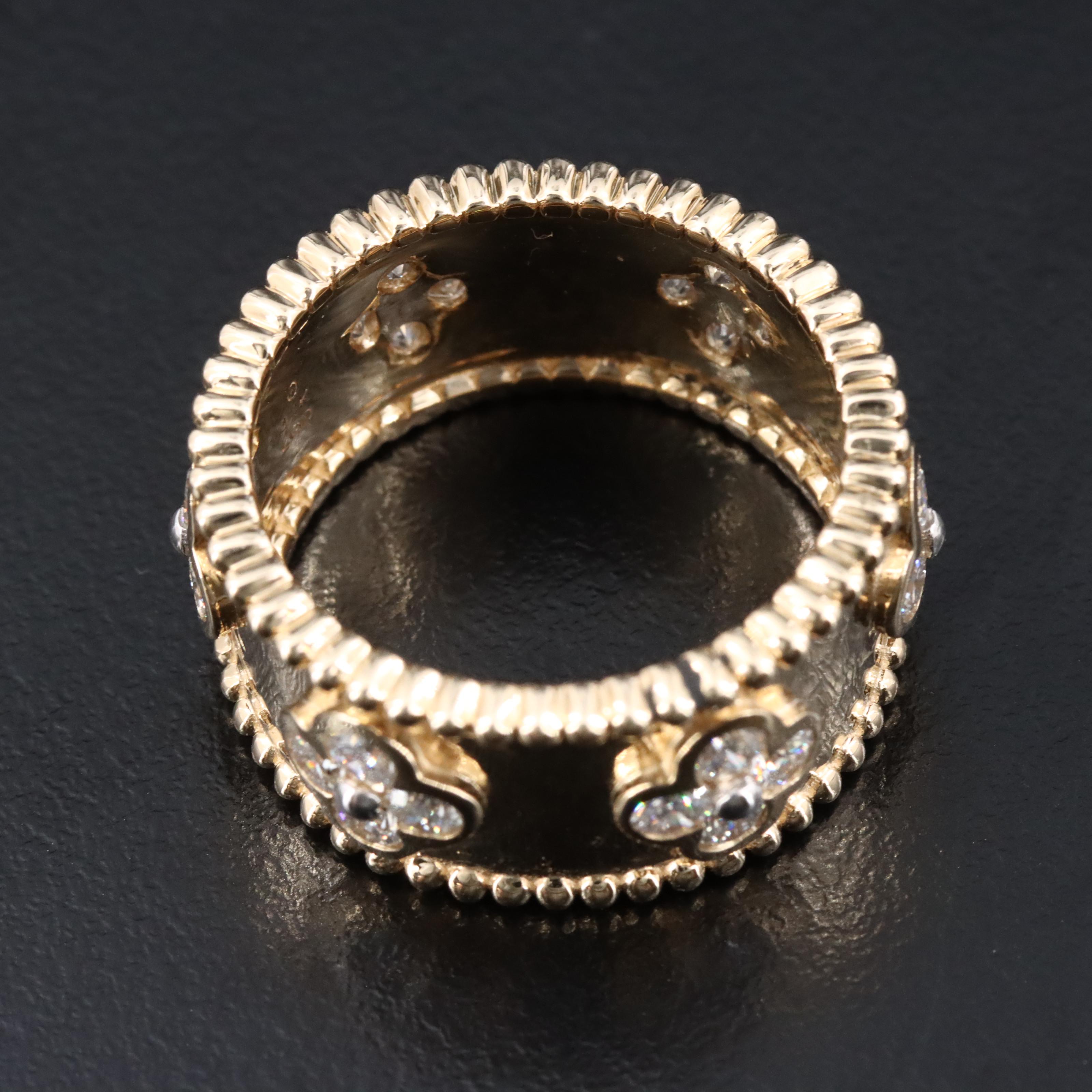 14K 1.62 CTW Lab Grown Diamond Quatrefoil Adorned Band