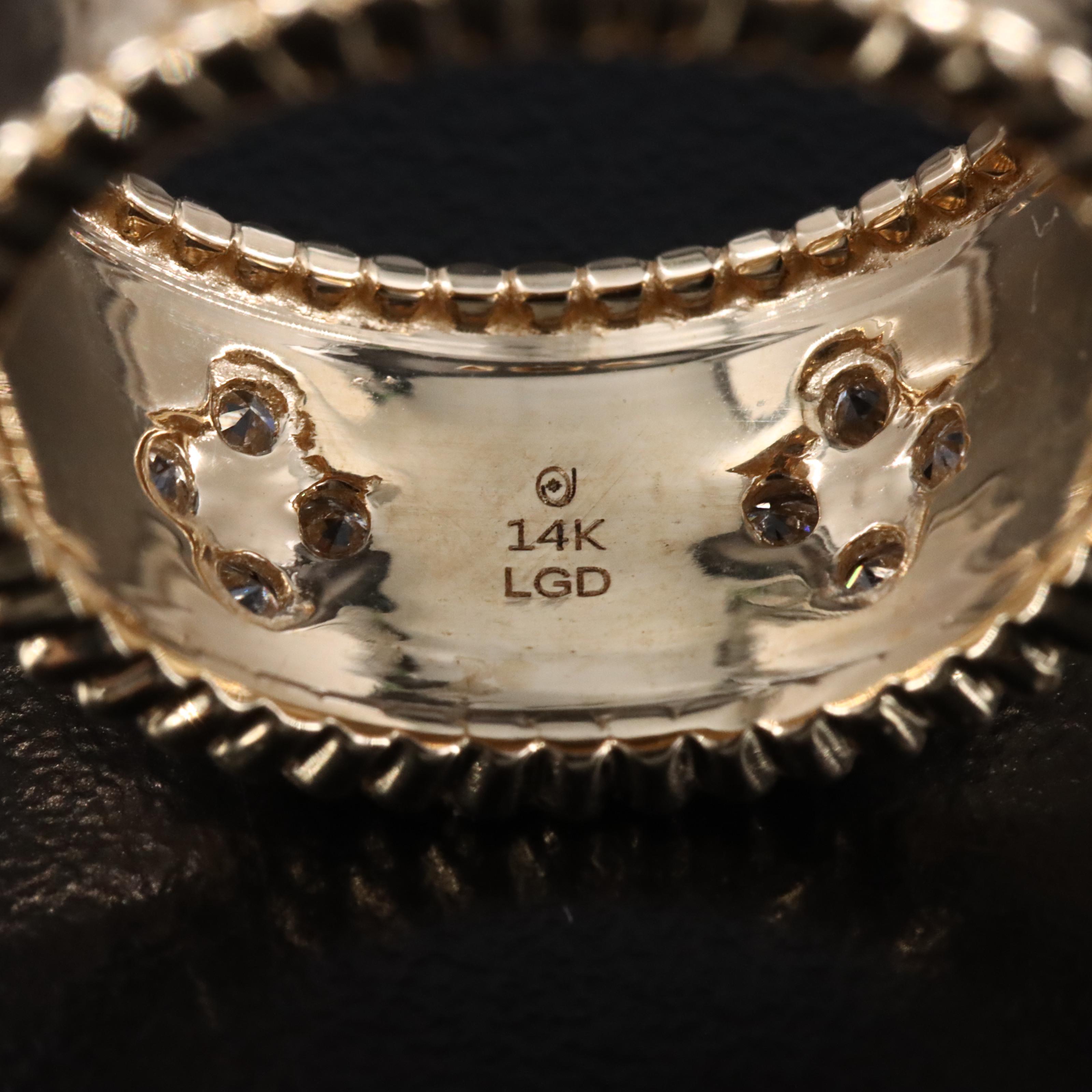 14K 1.62 CTW Lab Grown Diamond Quatrefoil Adorned Band