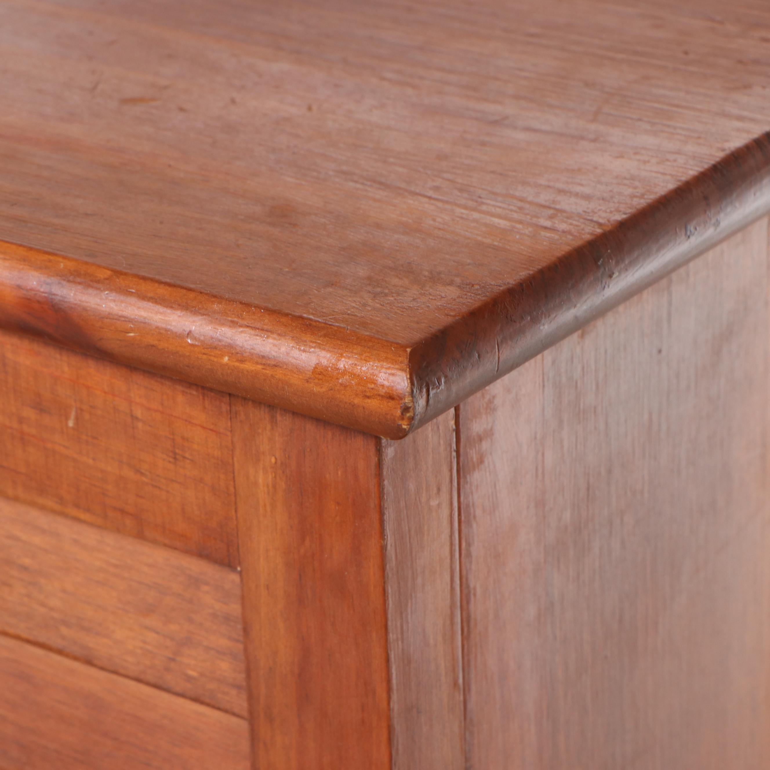 Mid Century Modern Wood Cabinet with Louvered Doors