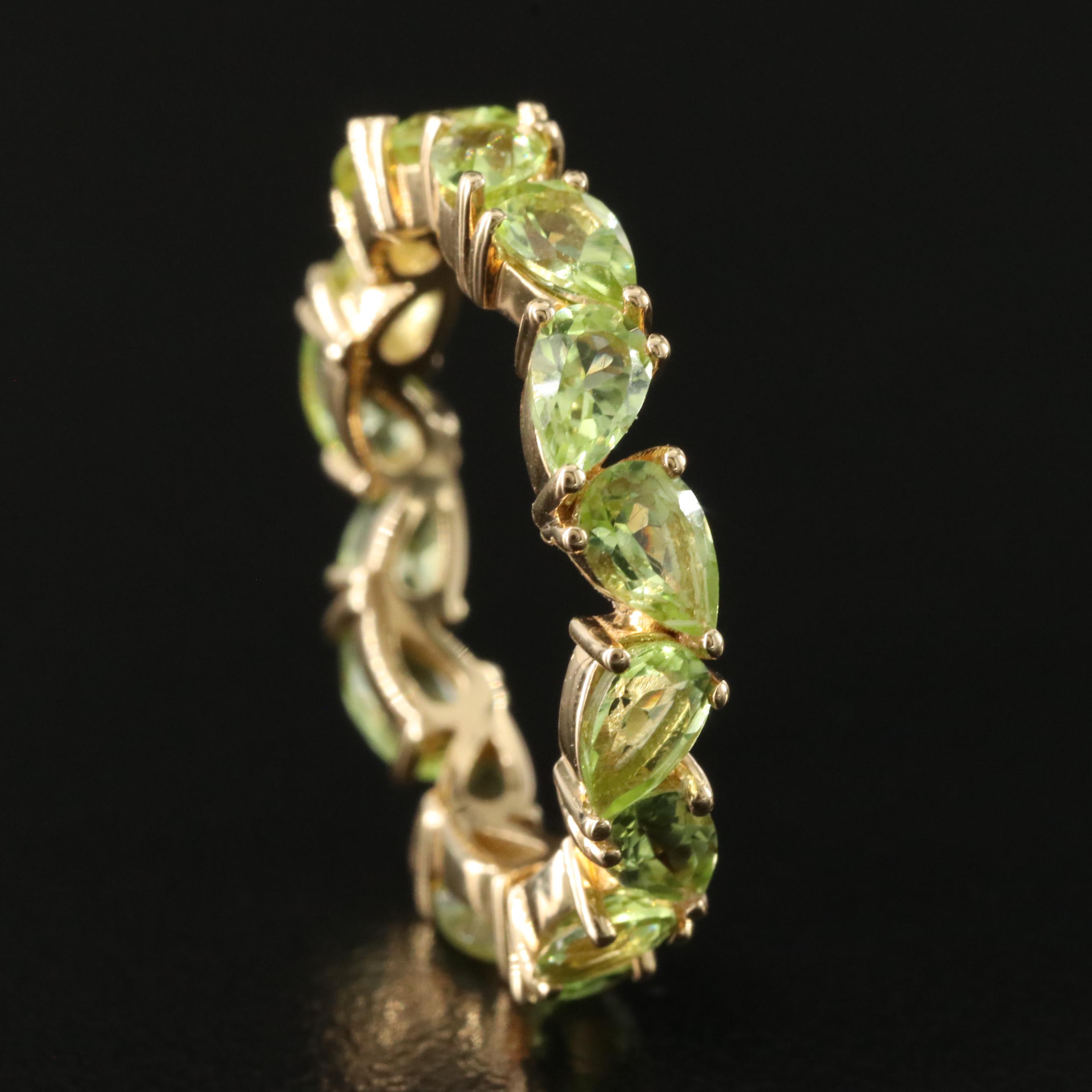 18K Peridot Eternity Band