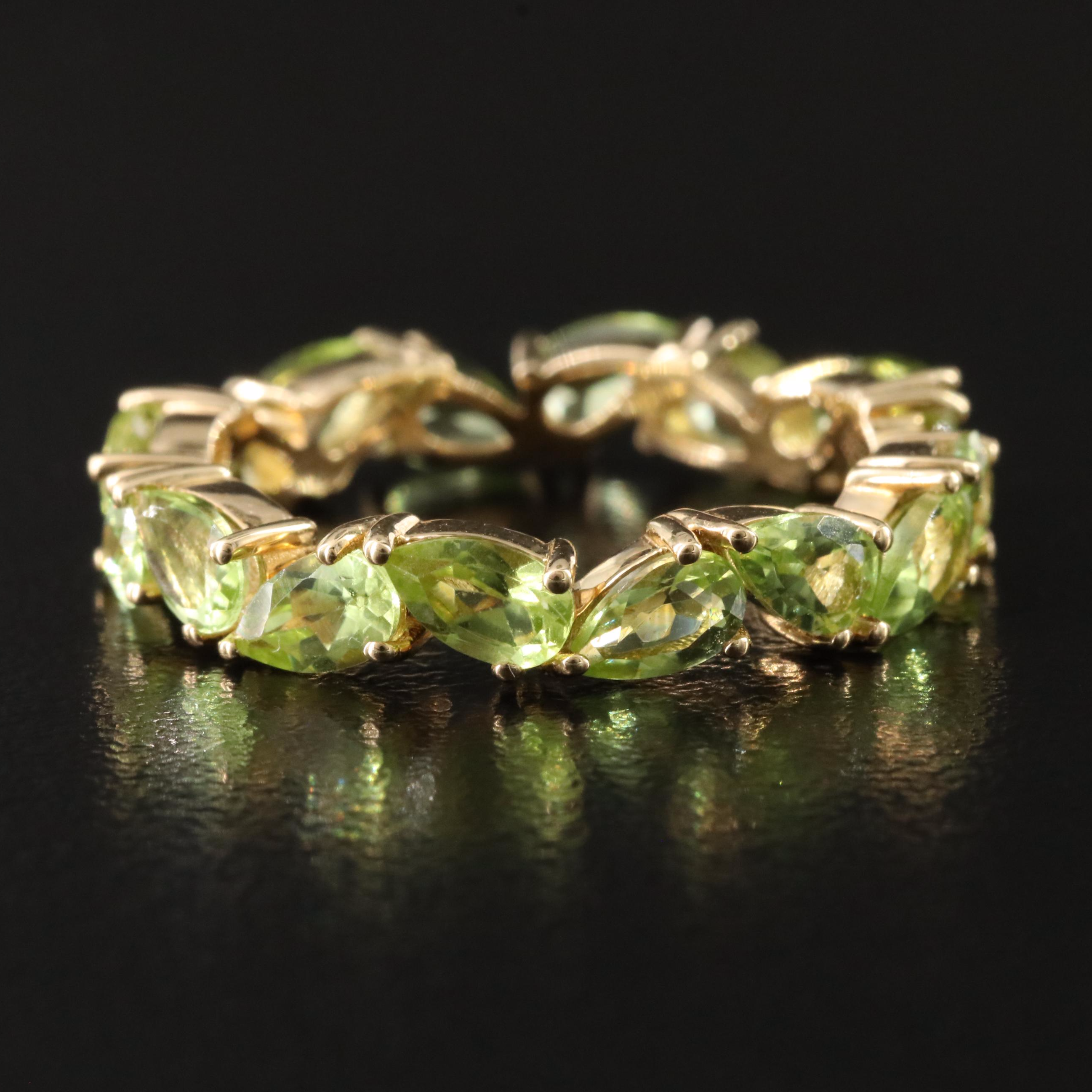 18K Peridot Eternity Band