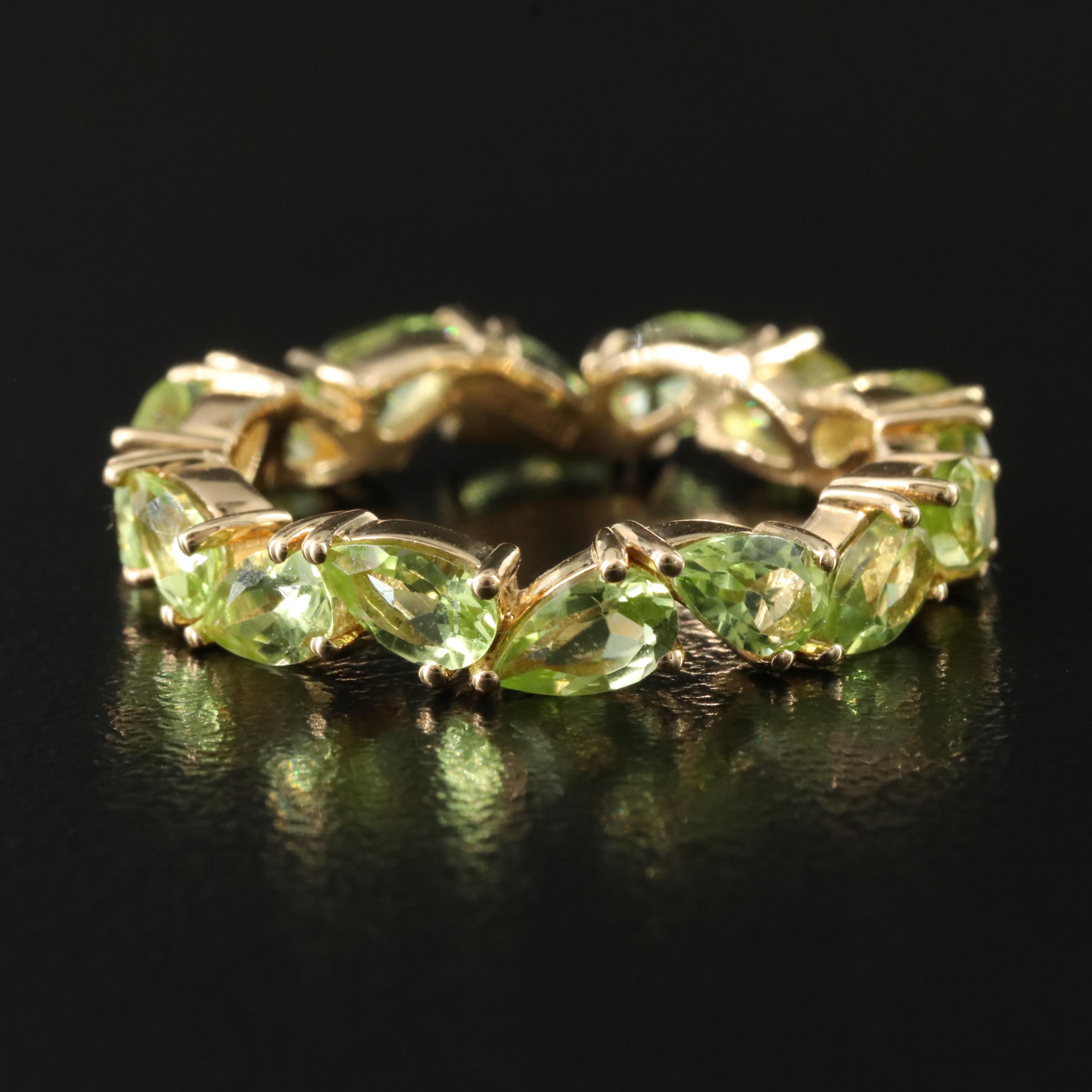 18K Peridot Eternity Band