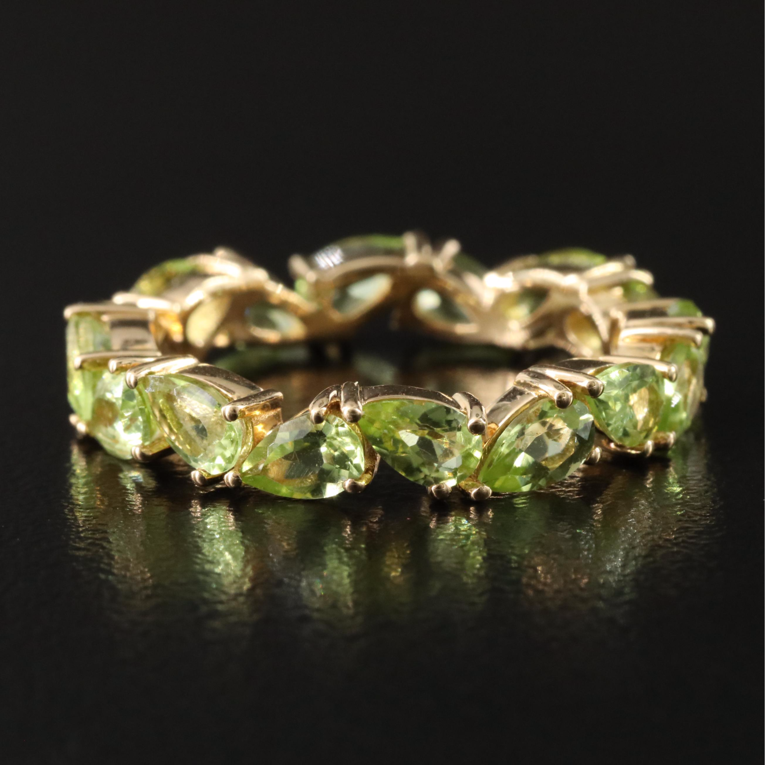 18K Peridot Eternity Band