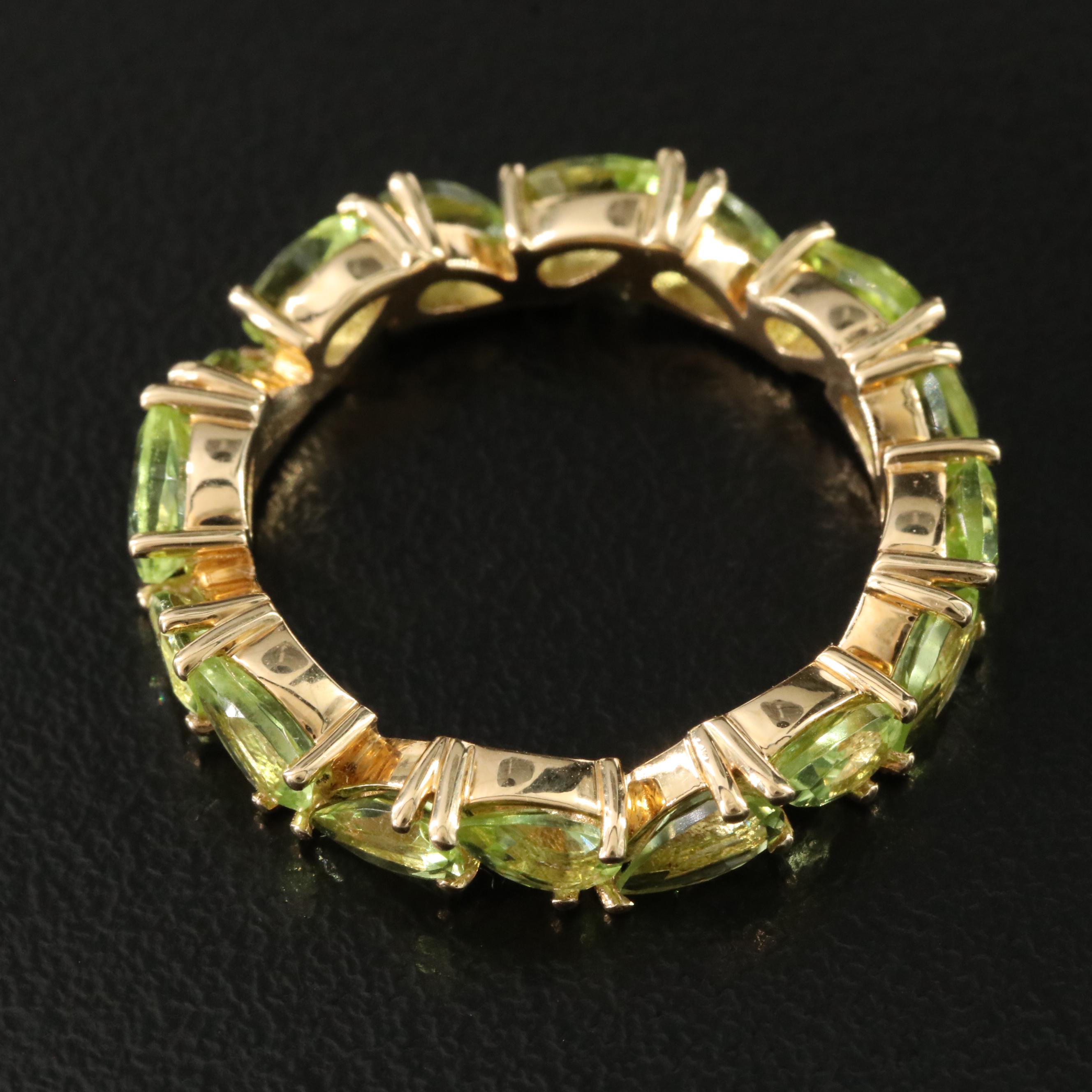 18K Peridot Eternity Band