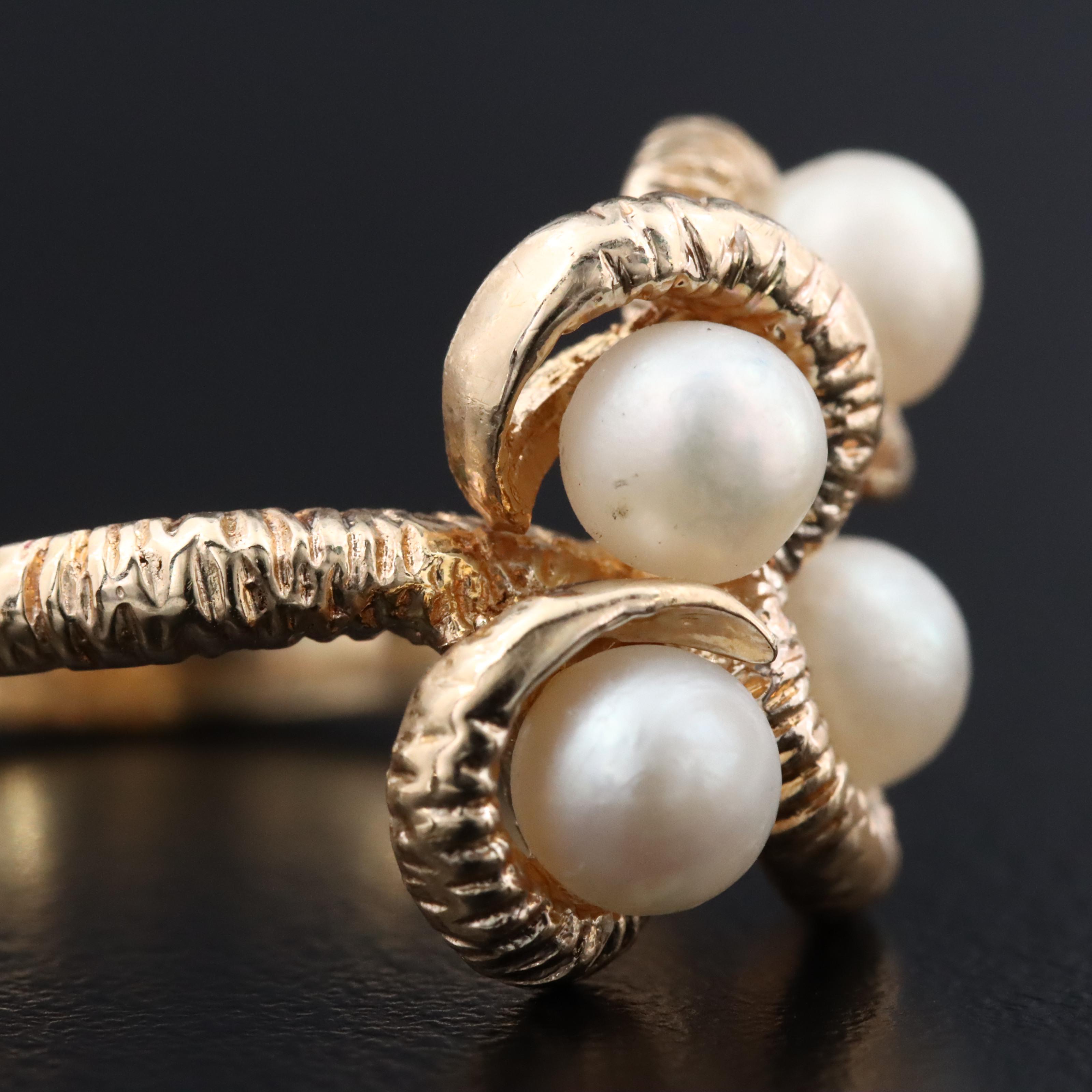 14K Pearl Cluster Ring