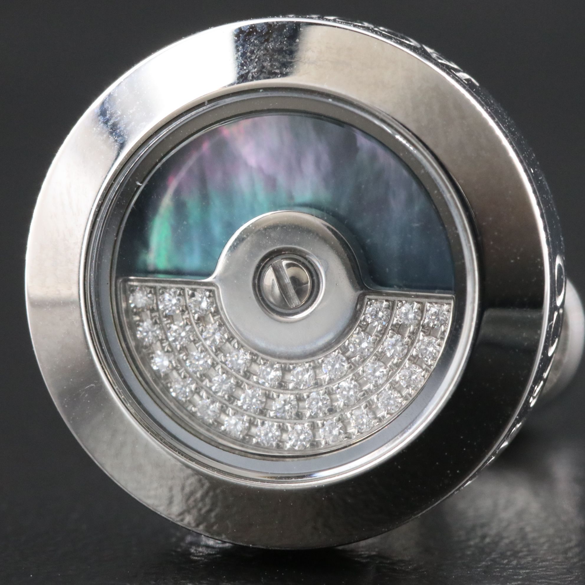 Jacob & Co. Stainless 0.25 CTW Diamond and Black Mother of Pearl Cufflinks