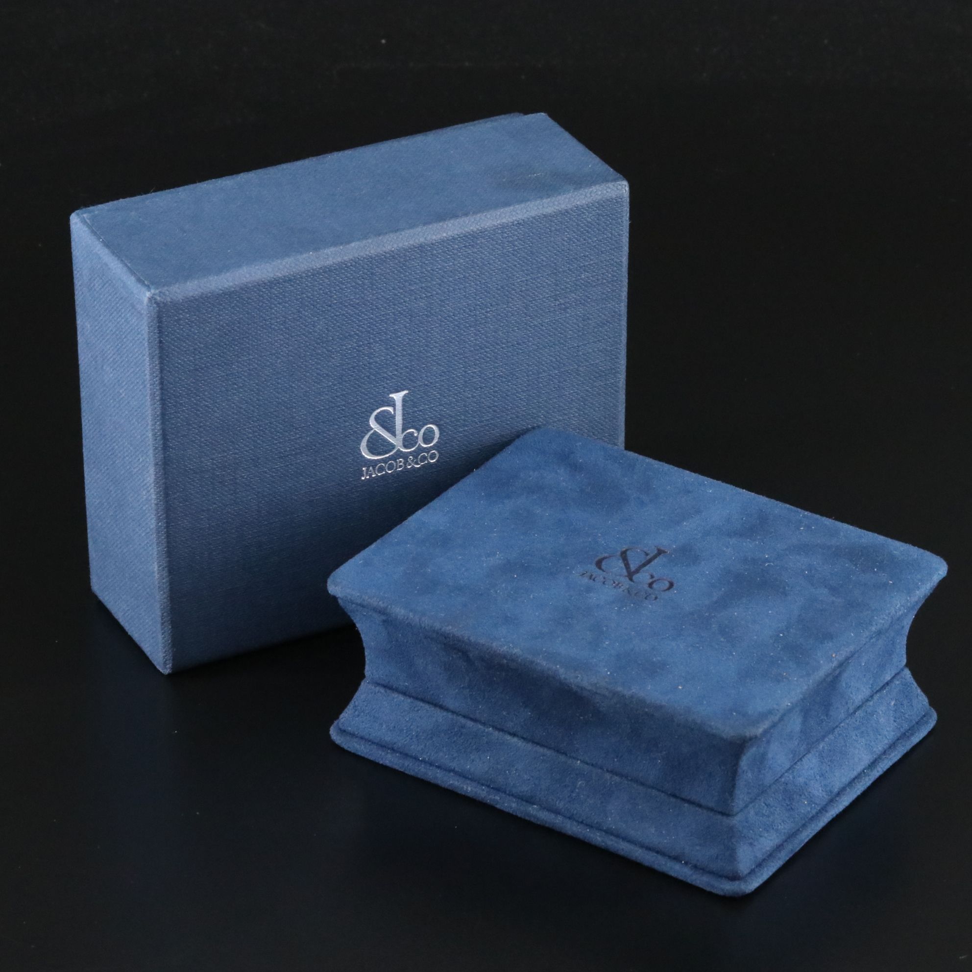 Jacob & Co. Stainless 0.25 CTW Diamond and Black Mother of Pearl Cufflinks