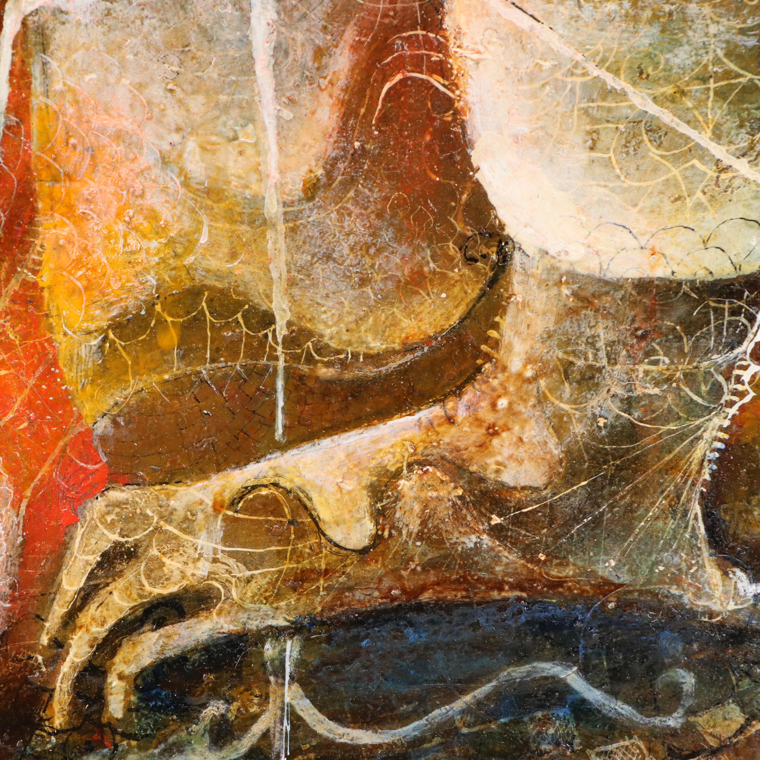 Nikolay "Kuk" Manuylov Surrealist Oil Painting of Man and Bird, 2001