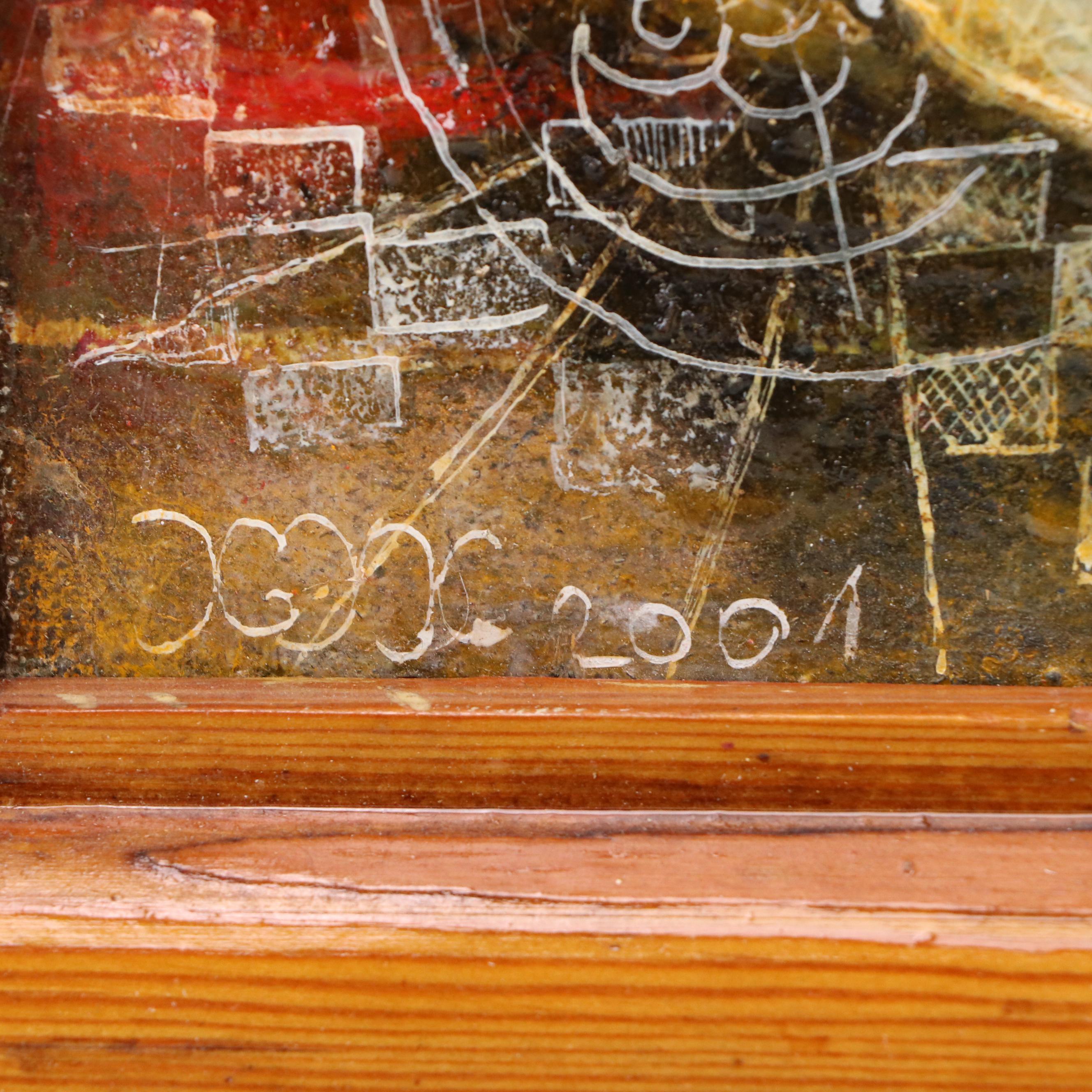 Nikolay "Kuk" Manuylov Surrealist Oil Painting of Man and Bird, 2001