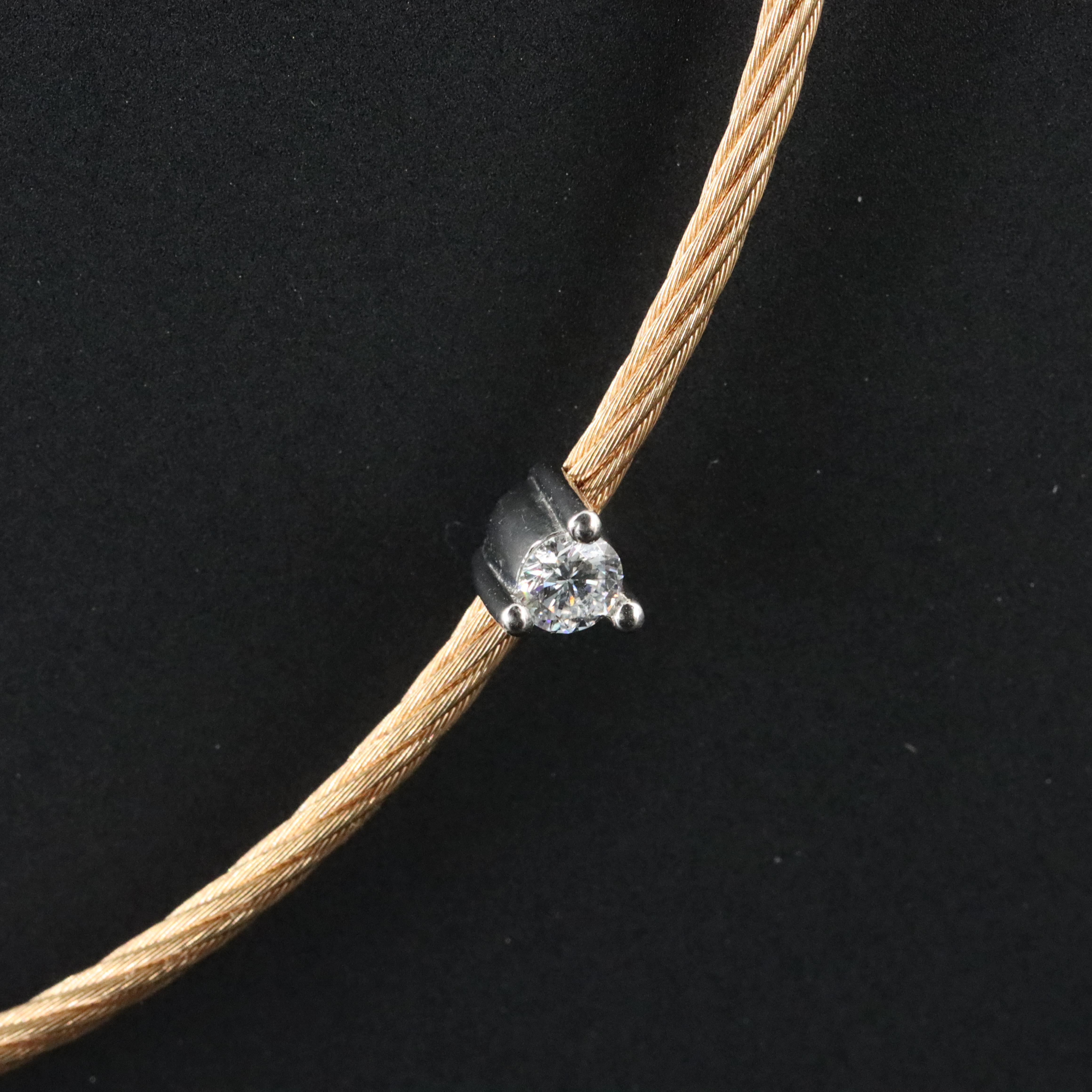 Morelli Unity 18K Cable Necklace with Platinum 0.74 CTW Diamond Stations