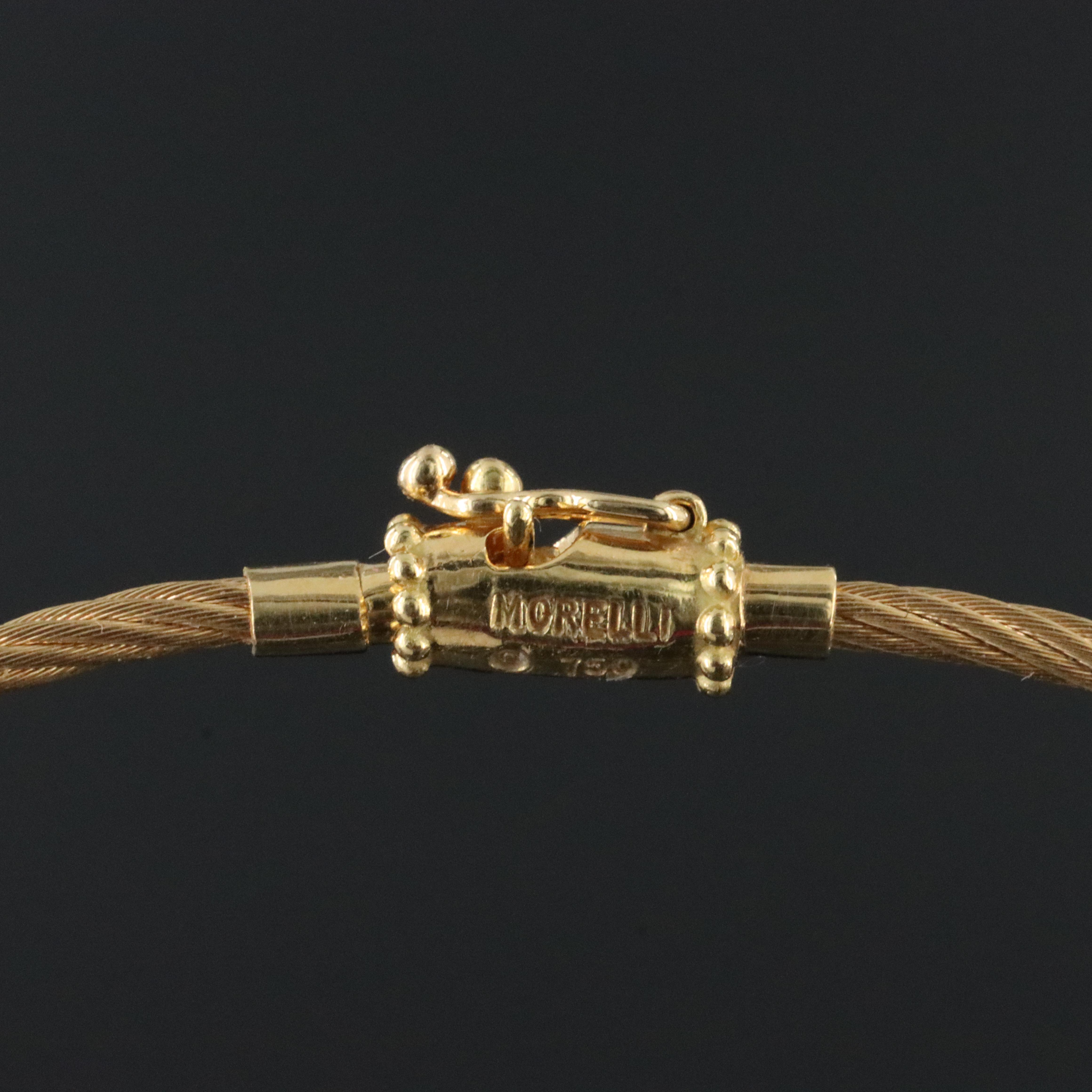 Morelli Unity 18K Cable Necklace with Platinum 0.74 CTW Diamond Stations