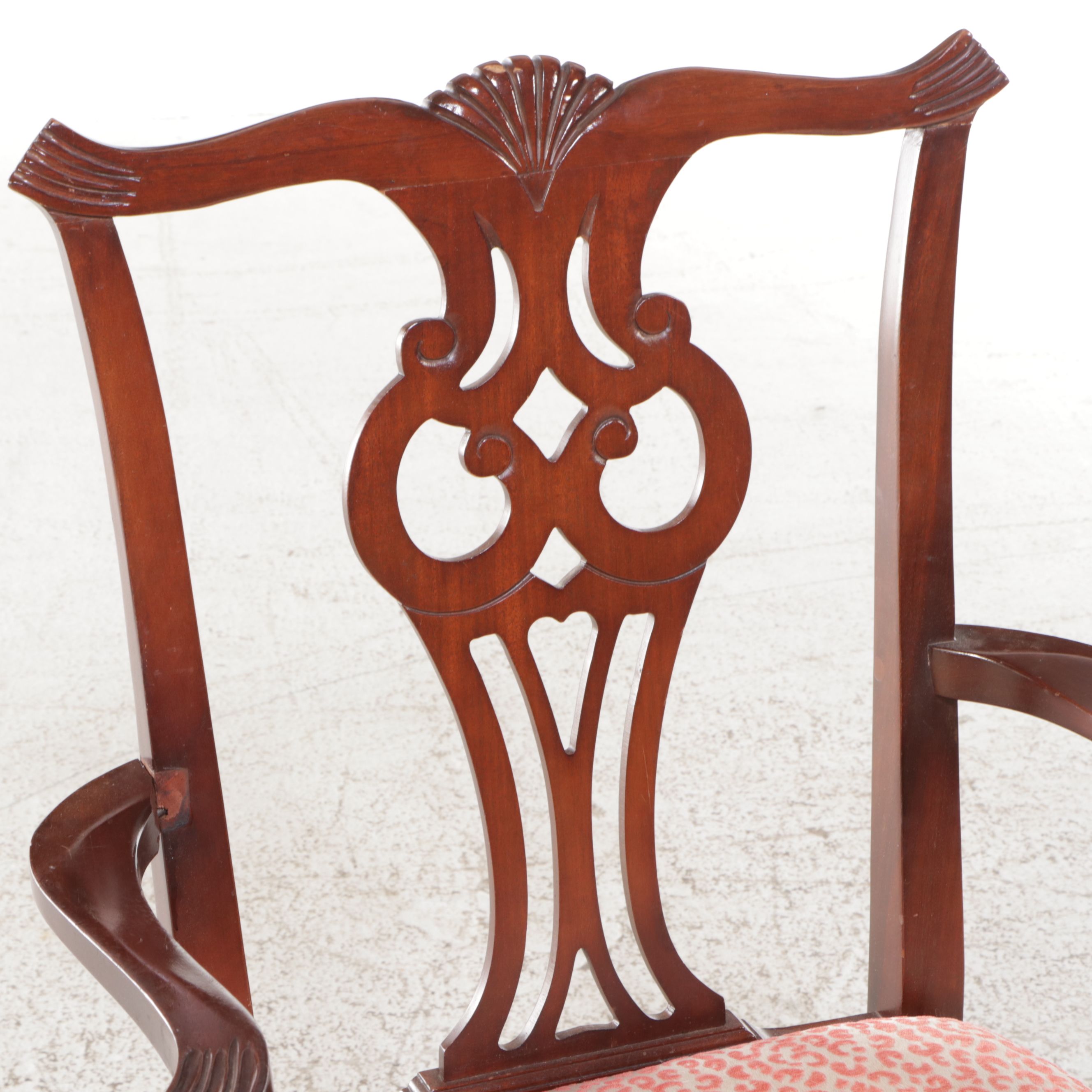 Set of Ten Pink Leopard Print Upholstered Armchairs and Side Chairs