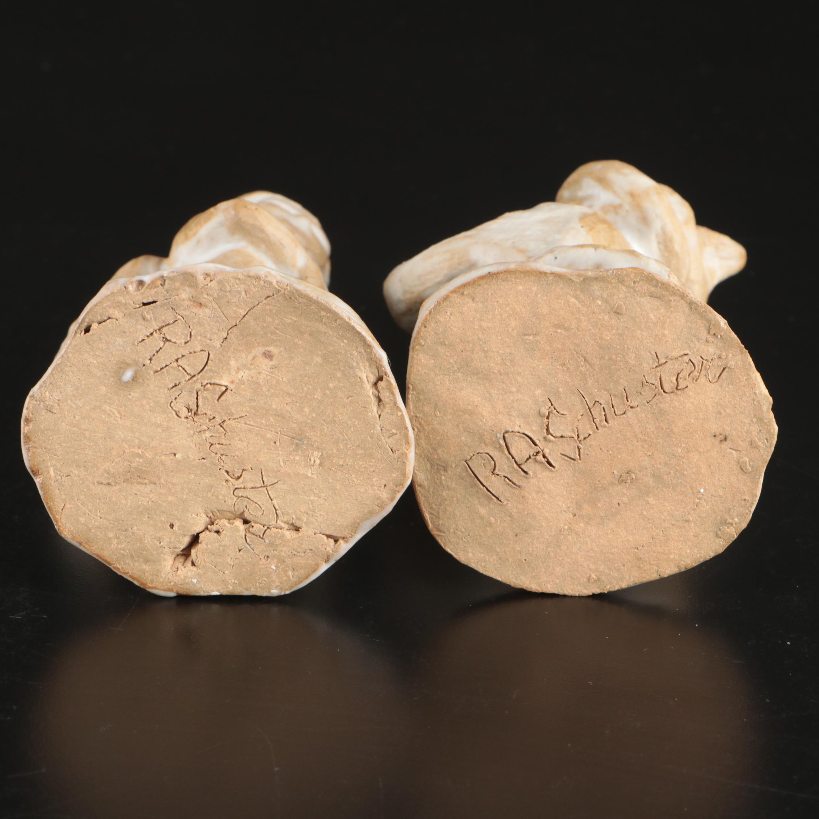 R.A. Schuster Hand-Sculpted Ceramic Figurines, Late 20th C.