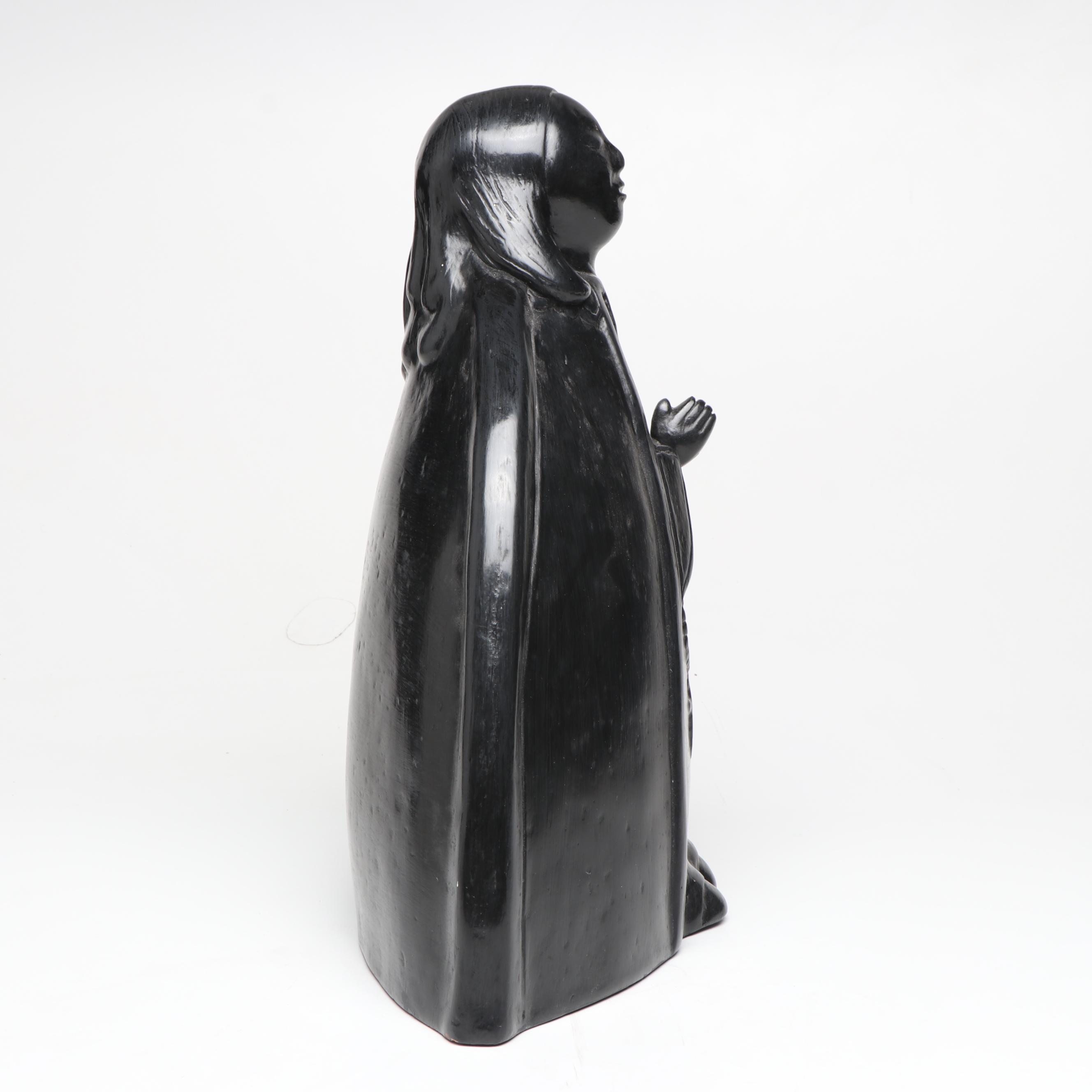 Southwestern Style Ceramic Black Madonna Figurine