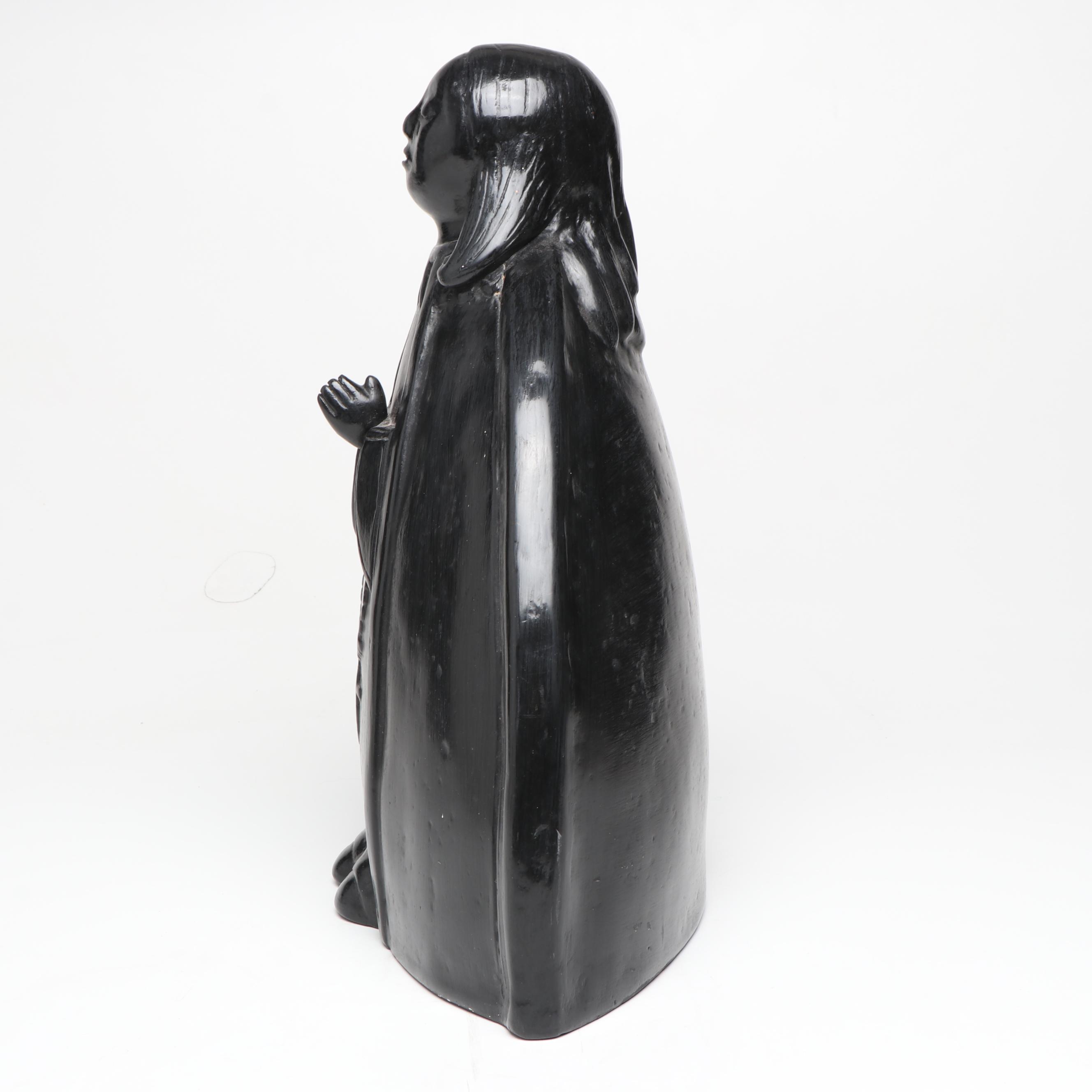 Southwestern Style Ceramic Black Madonna Figurine