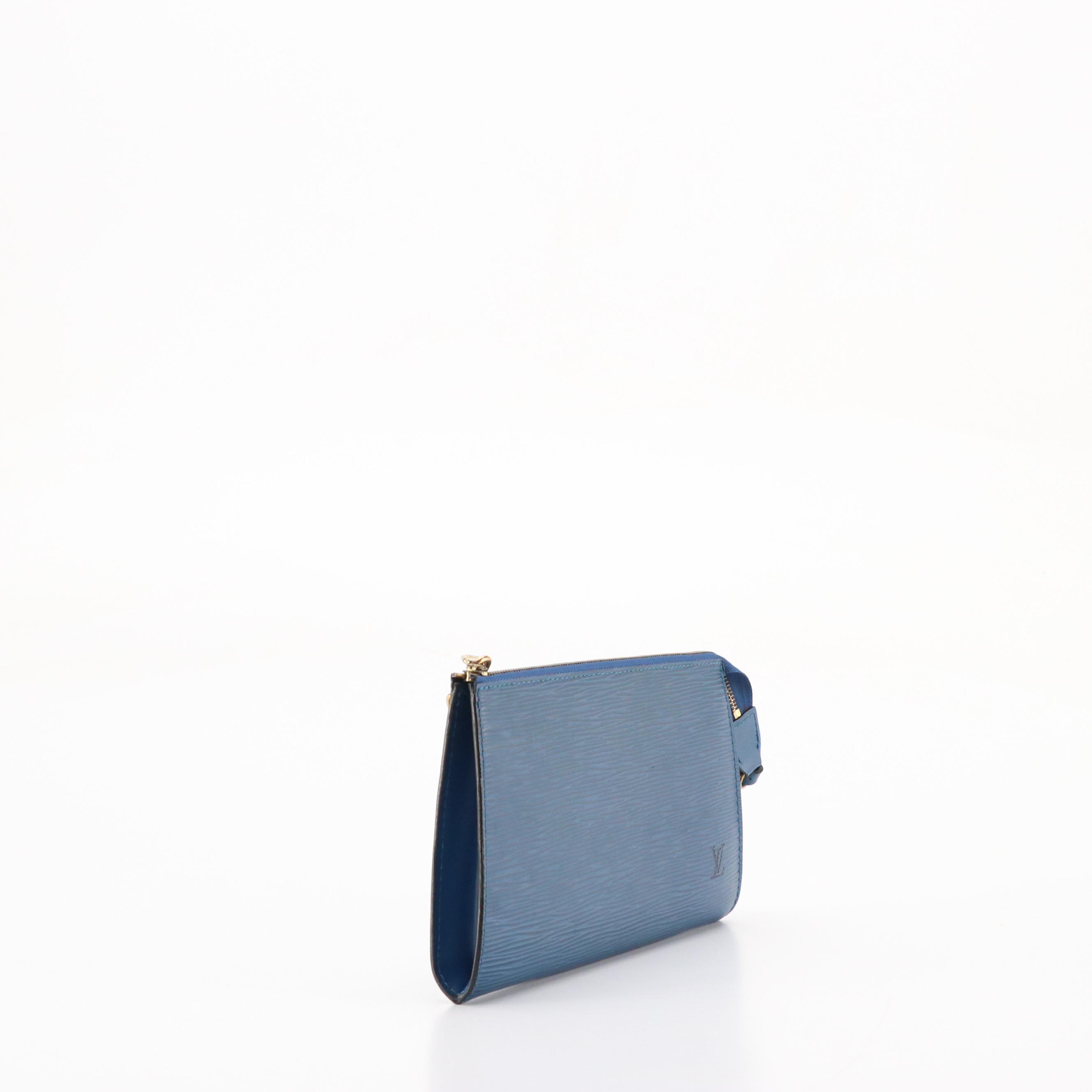 Louis Vuitton Pochette Accessoires in Toledo Blue Epi and Smooth Leather