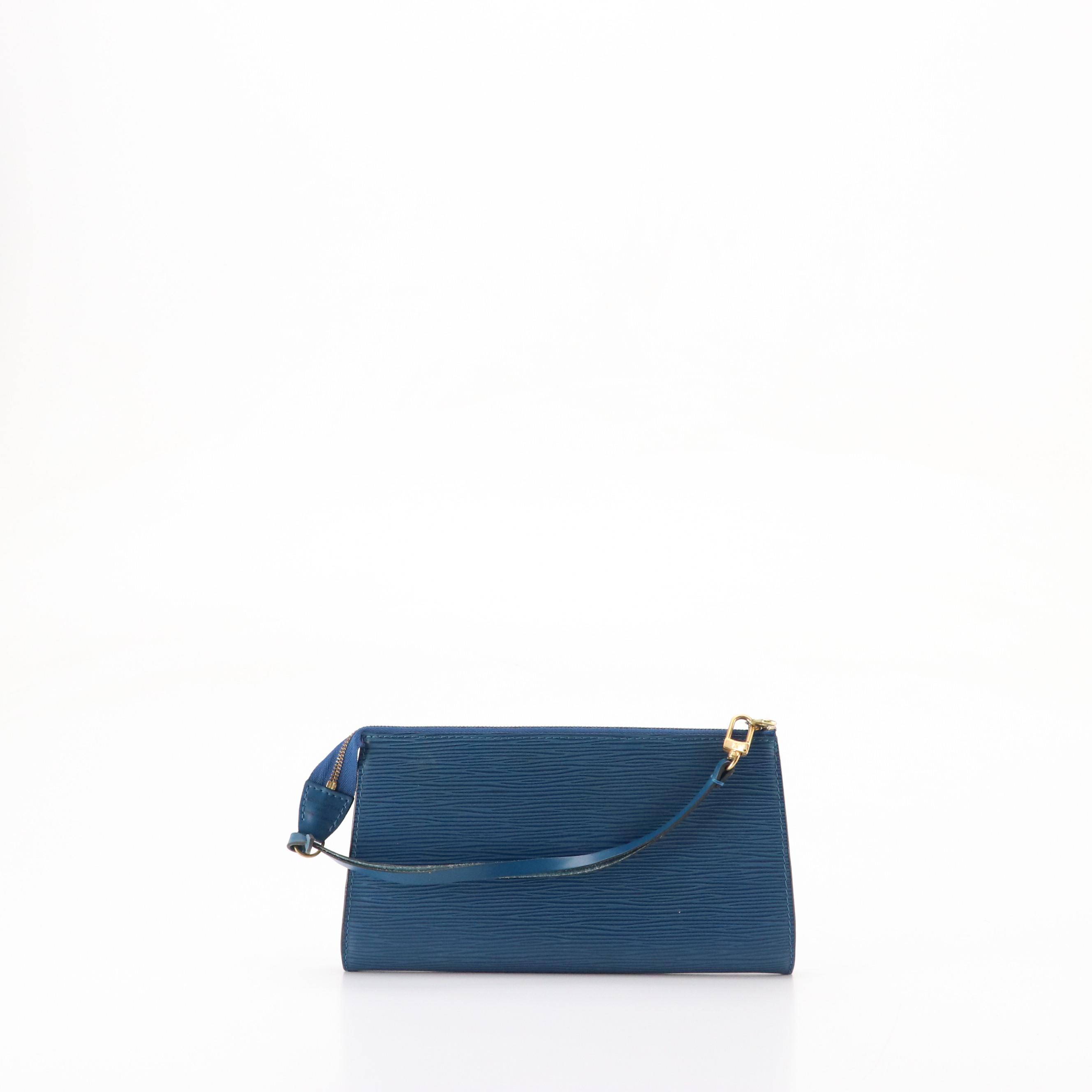 Louis Vuitton Pochette Accessoires in Toledo Blue Epi and Smooth Leather