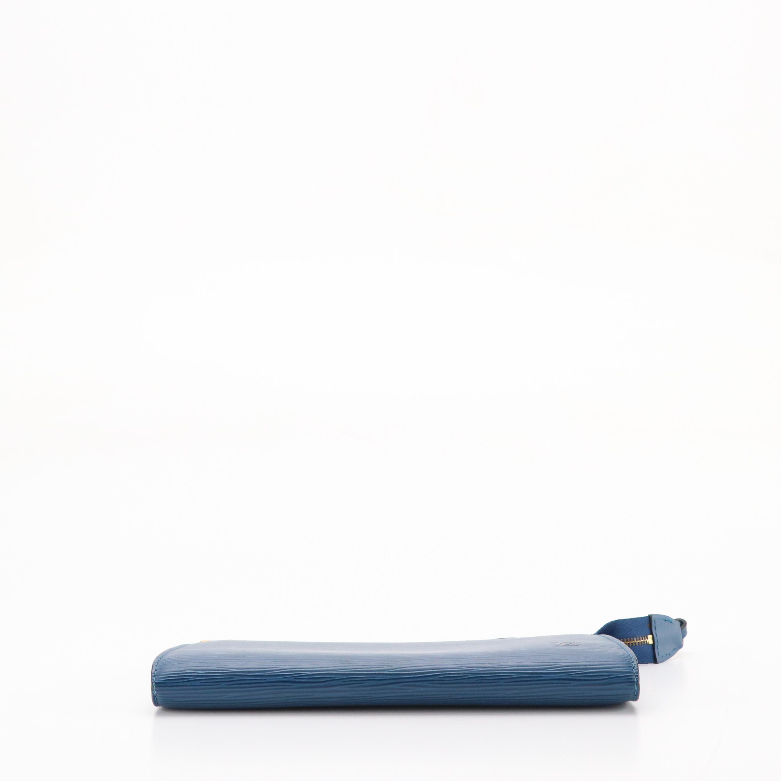 Louis Vuitton Pochette Accessoires in Toledo Blue Epi and Smooth Leather