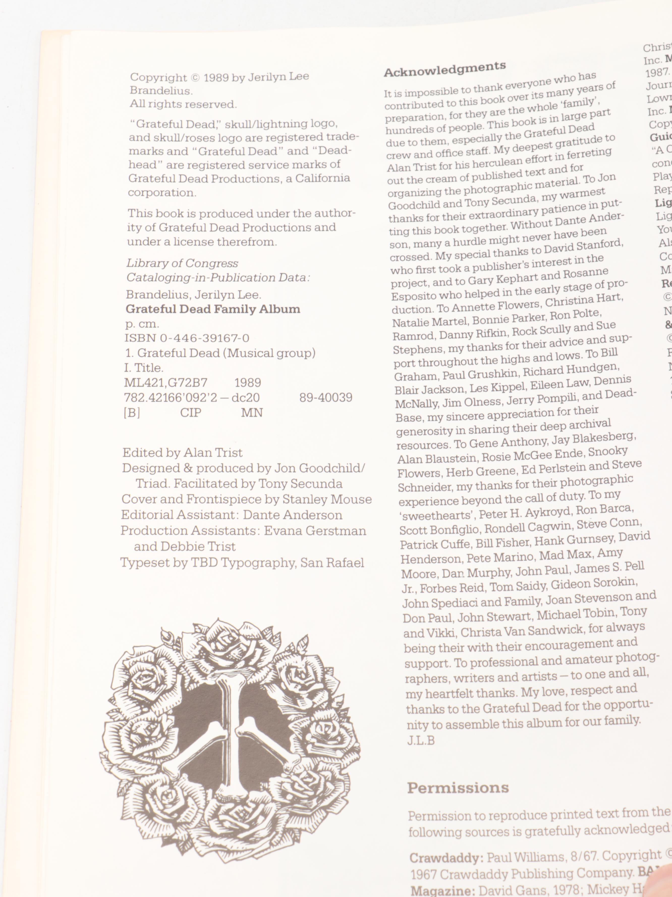 First Paperback Printing "Grateful Dead Family Album" by Jerilyn Lee Brandelius