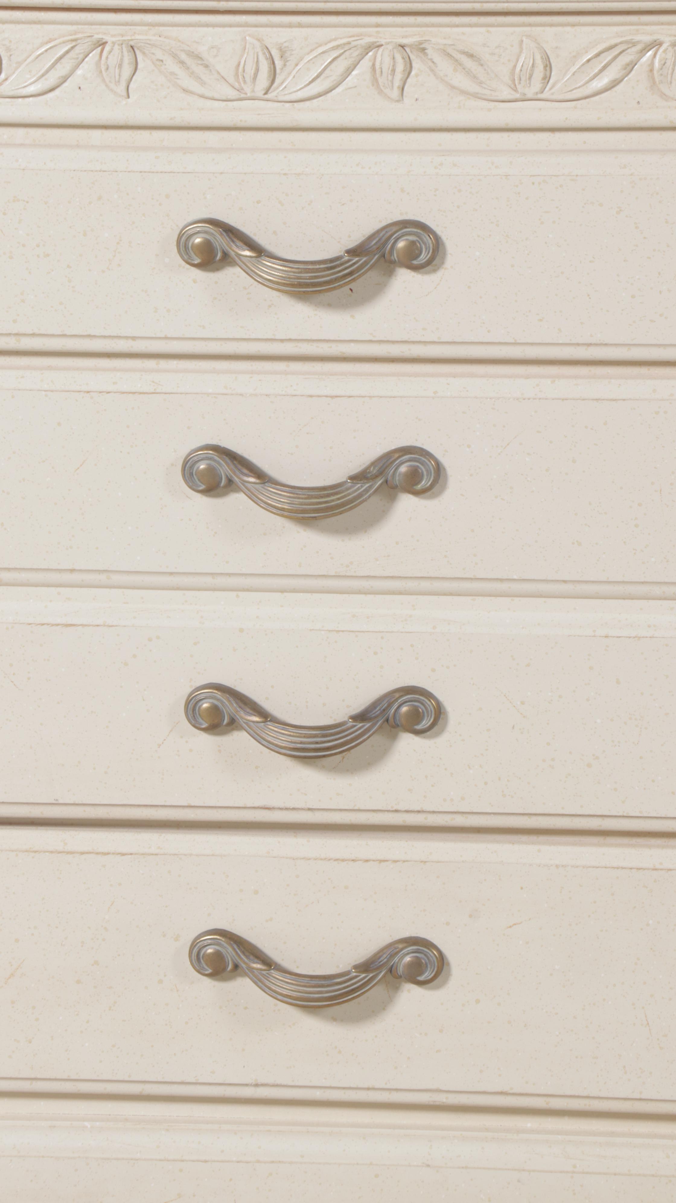 Vaughn Furniture Neoclassical Style White-Painted Dresser and Mirror