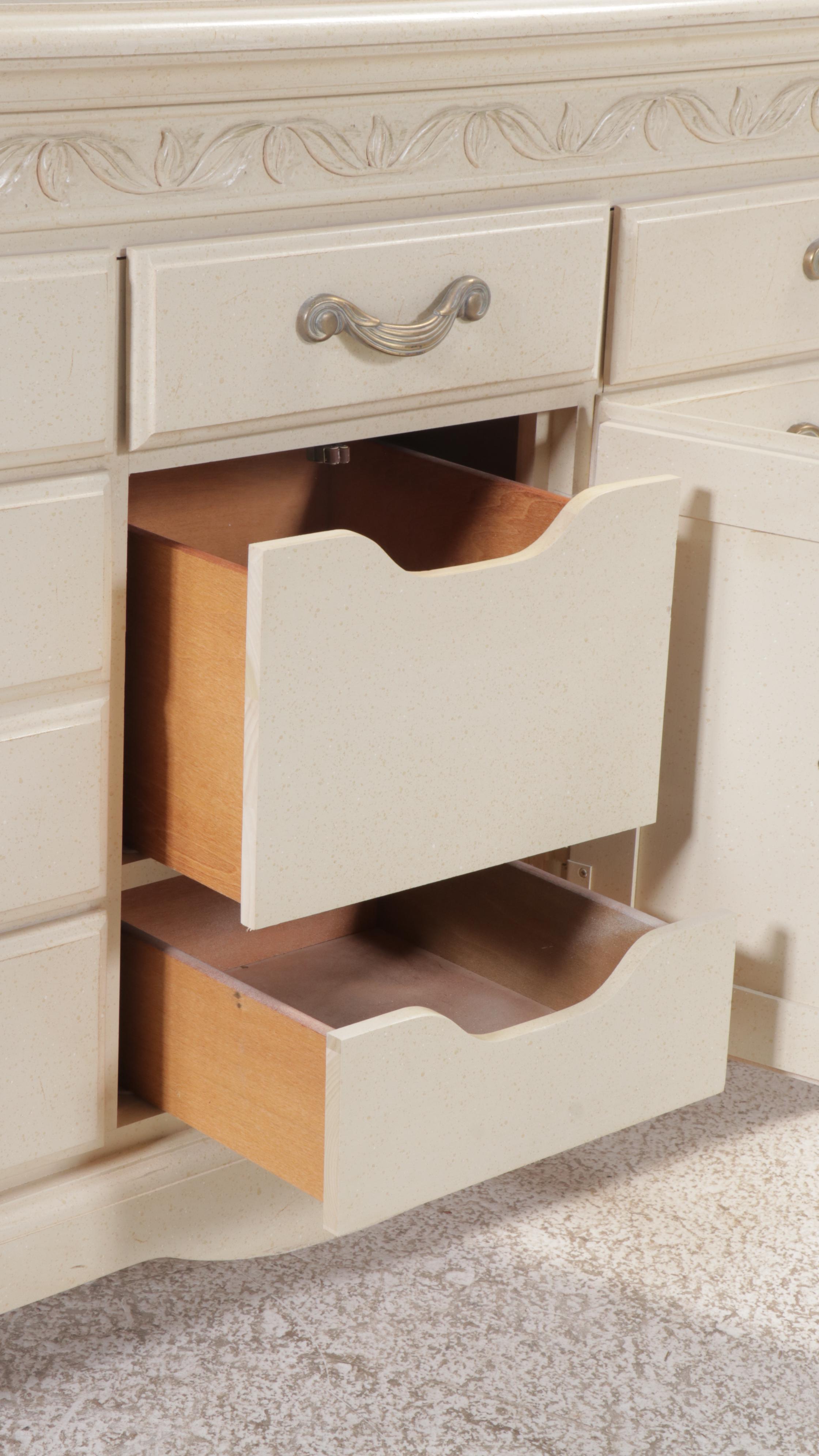 Vaughn Furniture Neoclassical Style White-Painted Dresser and Mirror