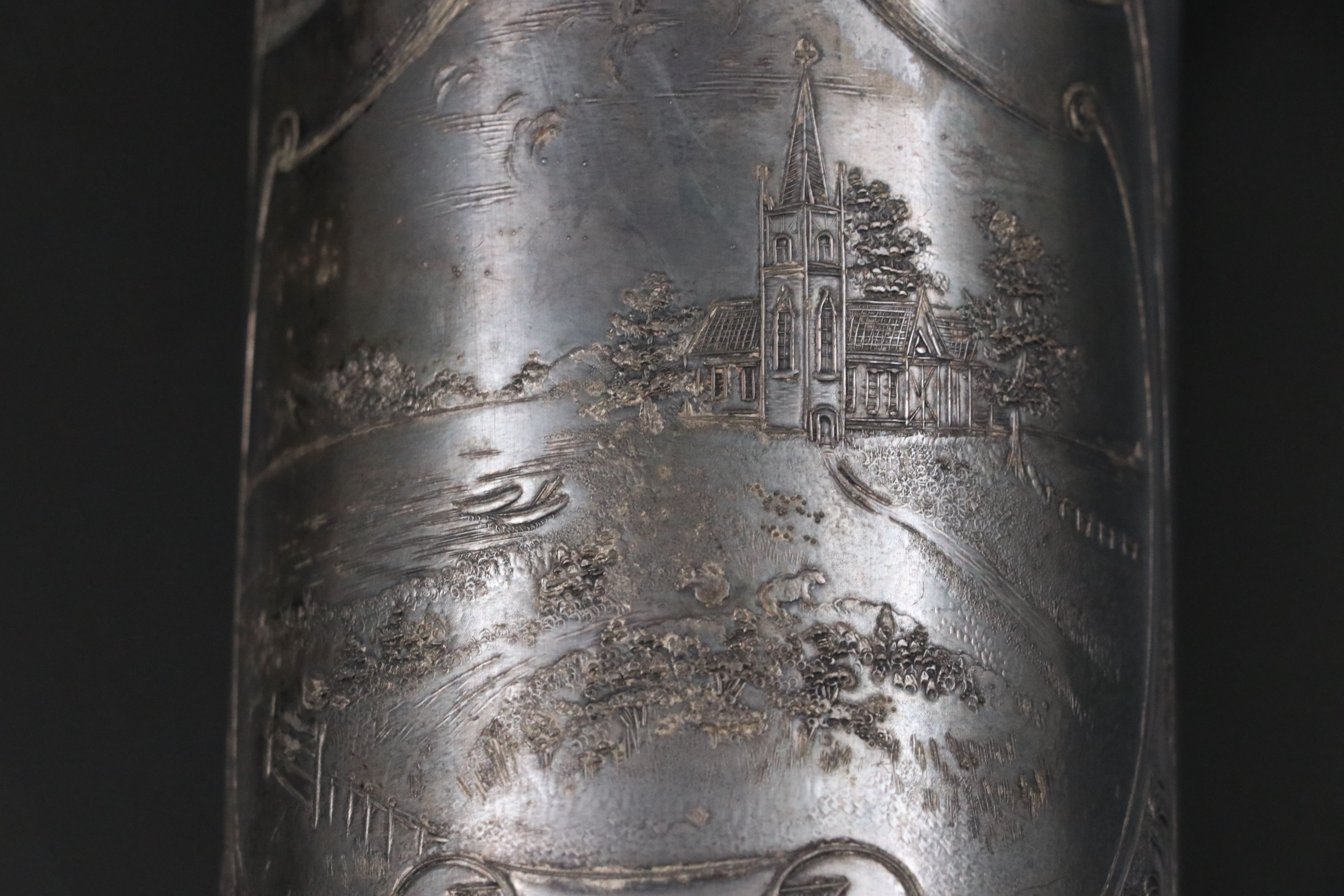 Wallace "Baroque" Kettle with Other Silver Plate Epergne and Other Tableware