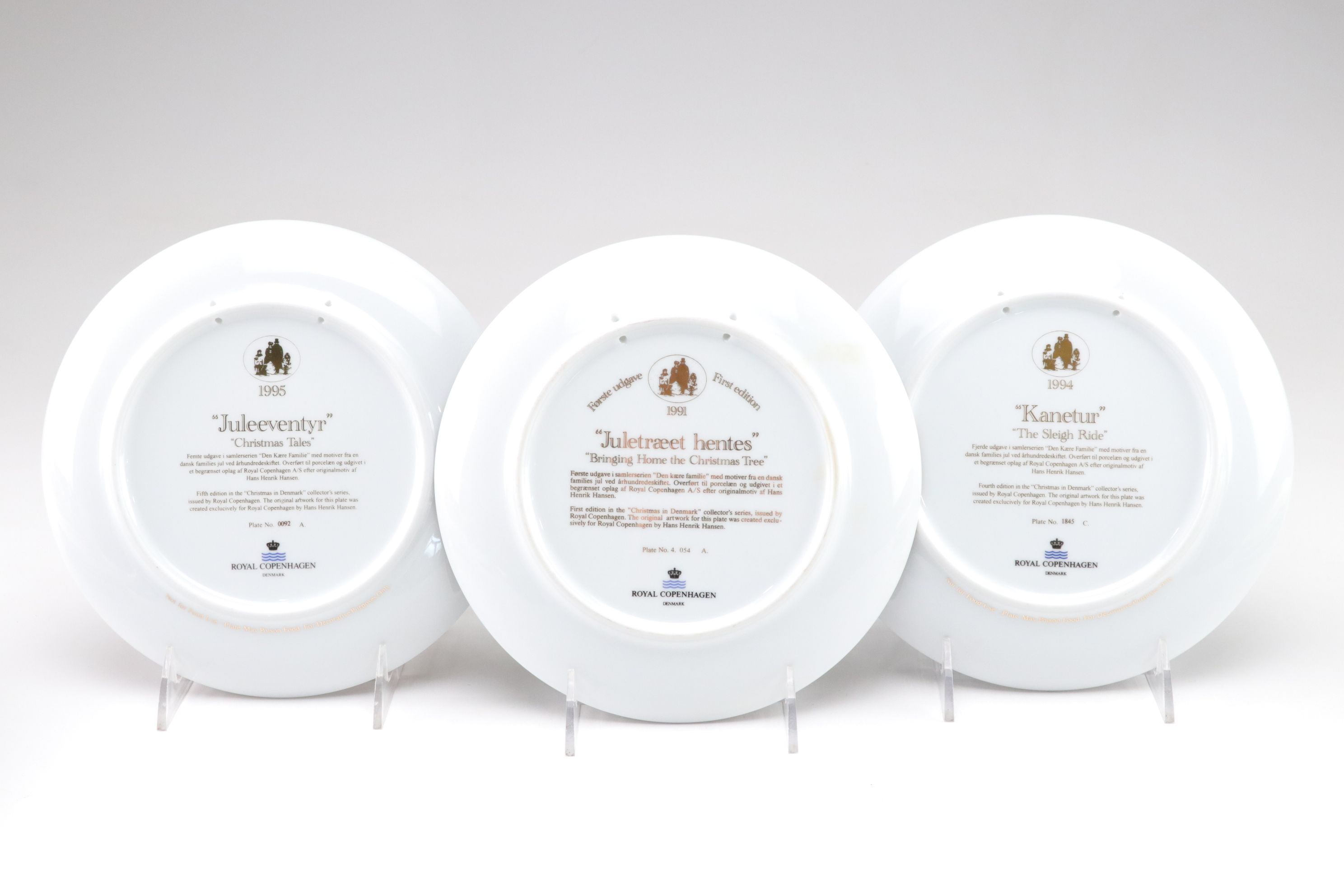 Royal Copenhagen "Christmas in Denmark" and More Collector Plates, 1990s
