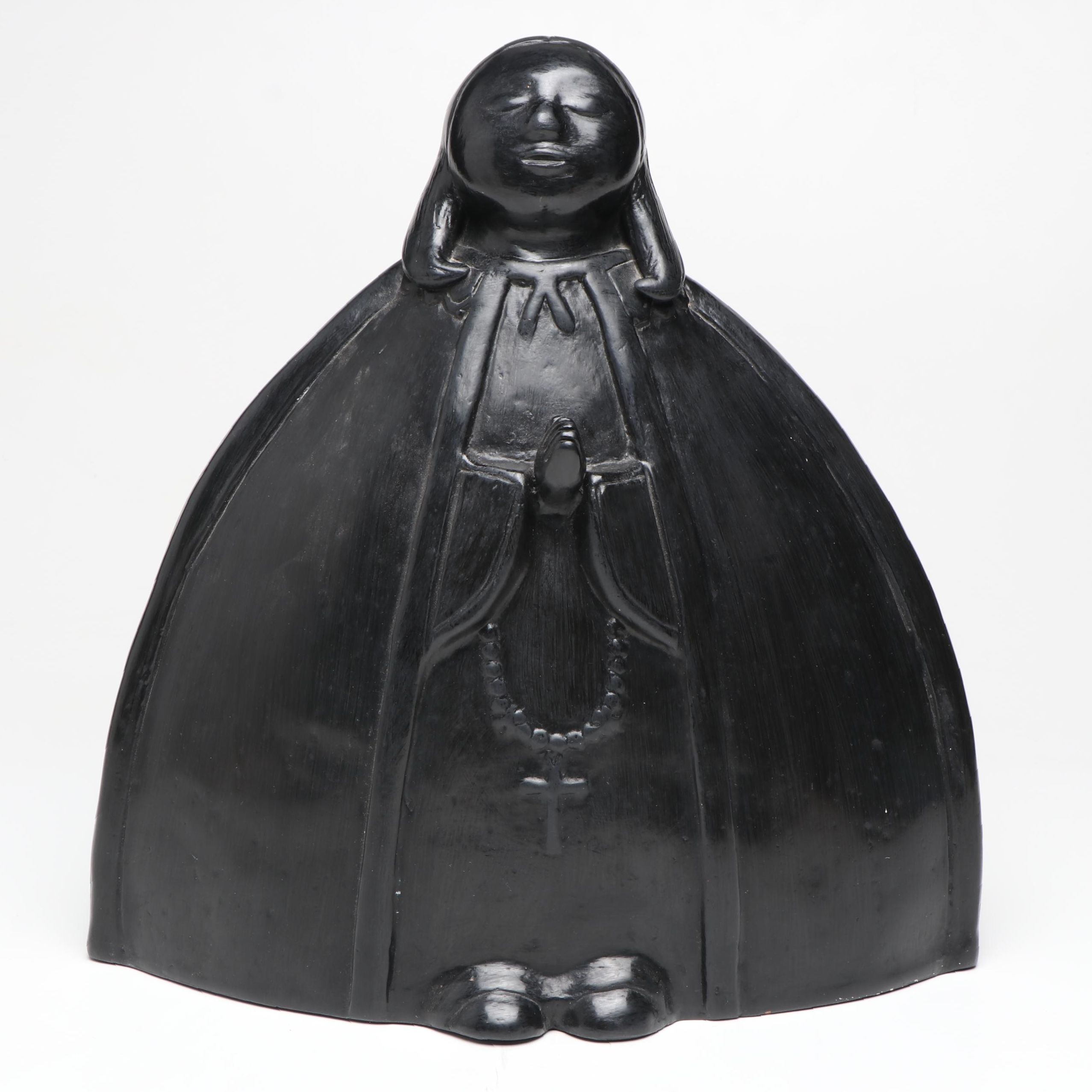 Southwestern Style Ceramic Black Madonna Figurine
