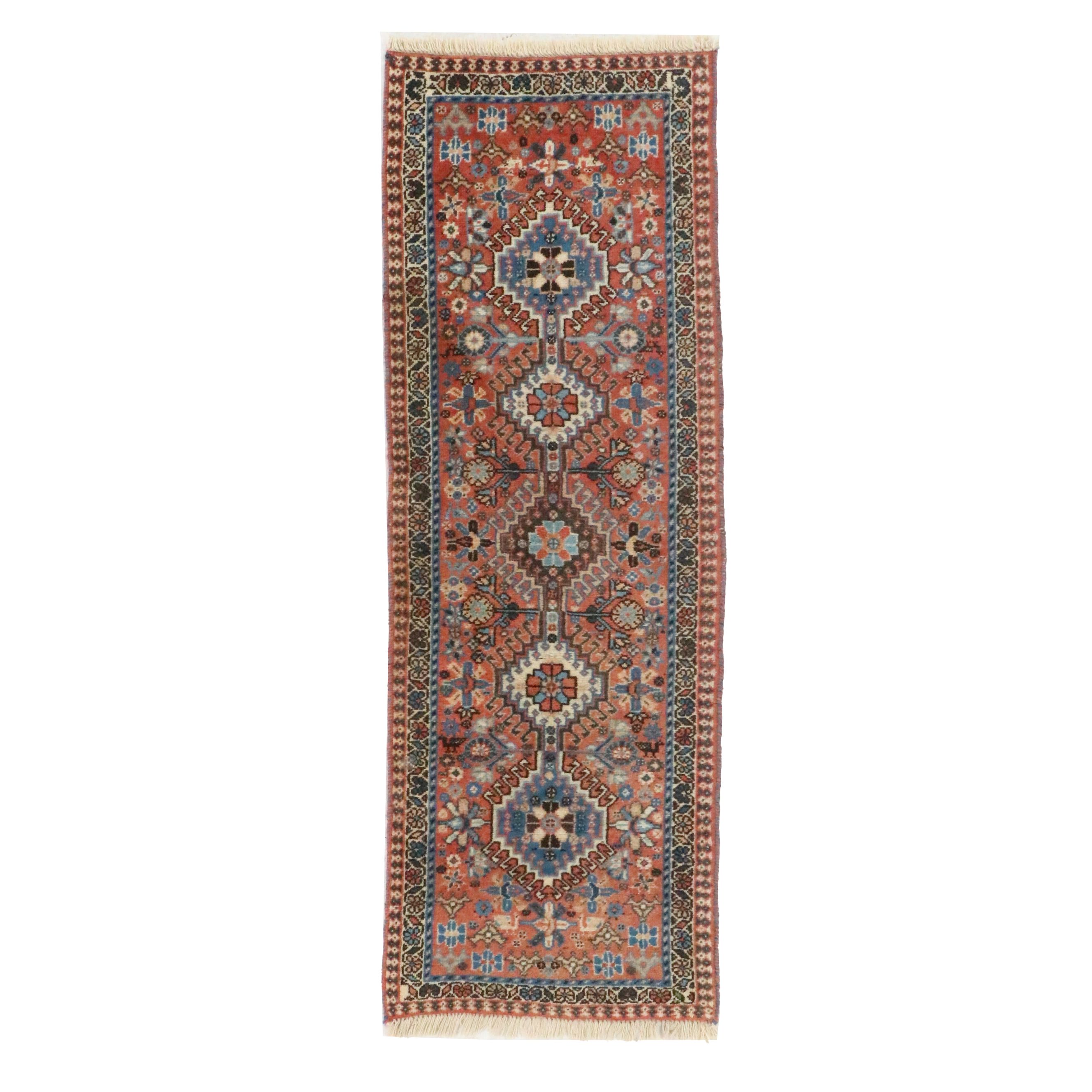 1'8 x 4'10 Hand-Knotted Persian Lenkoran Accent Rug