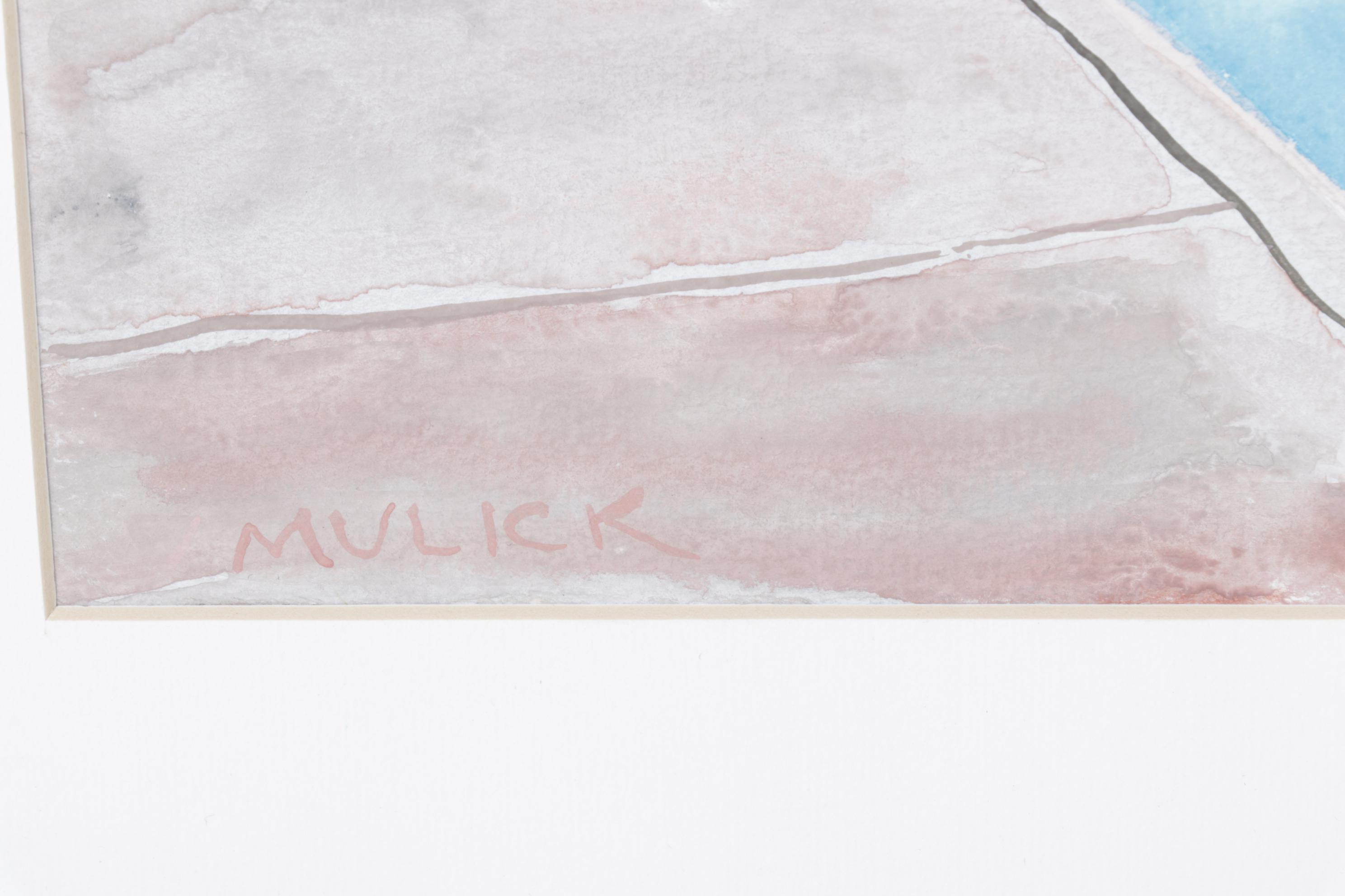 Nancy Mulick Watercolor Painting of Poolside Scene