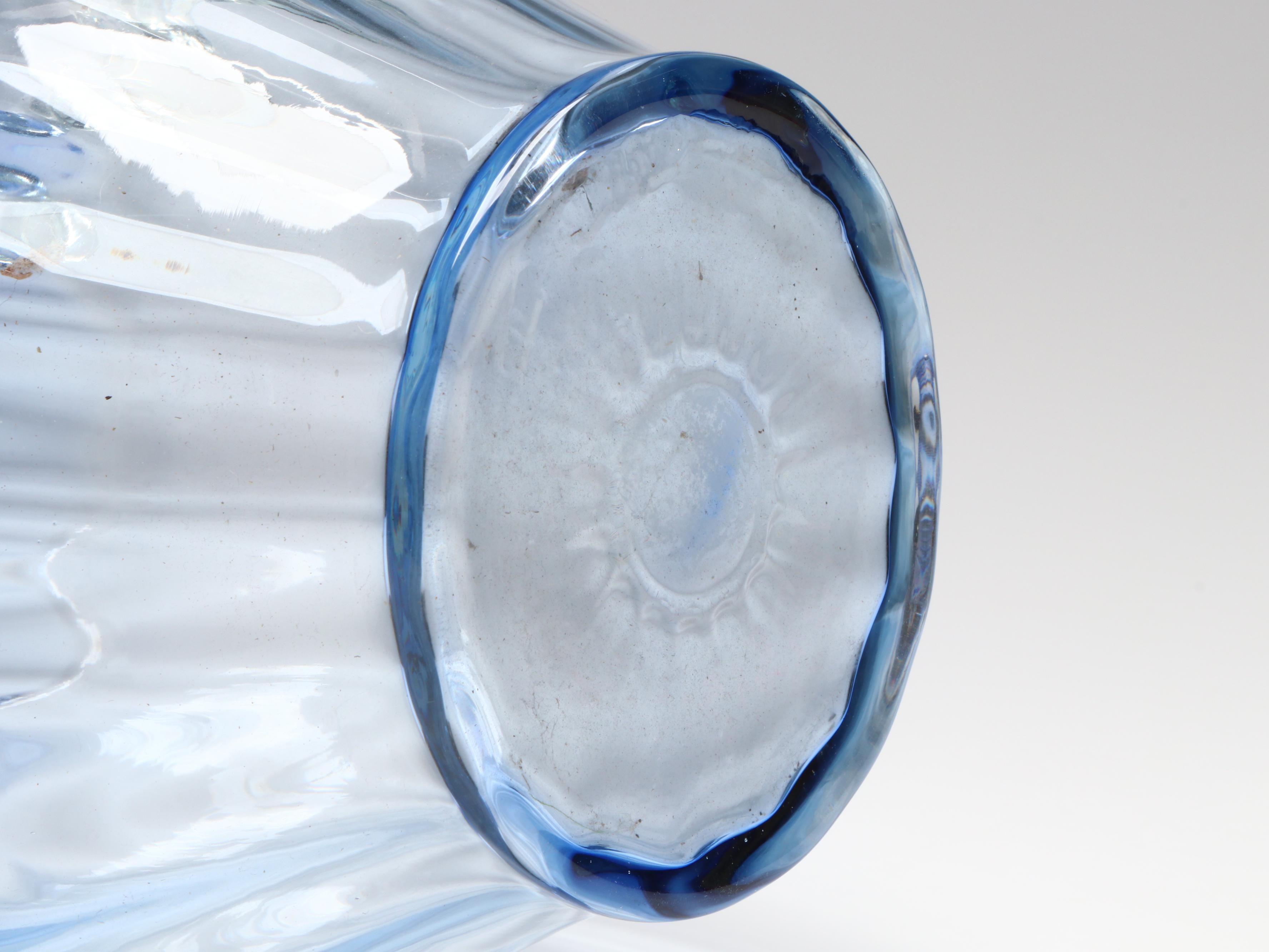 Venetian Style Blue Art Glass Vase