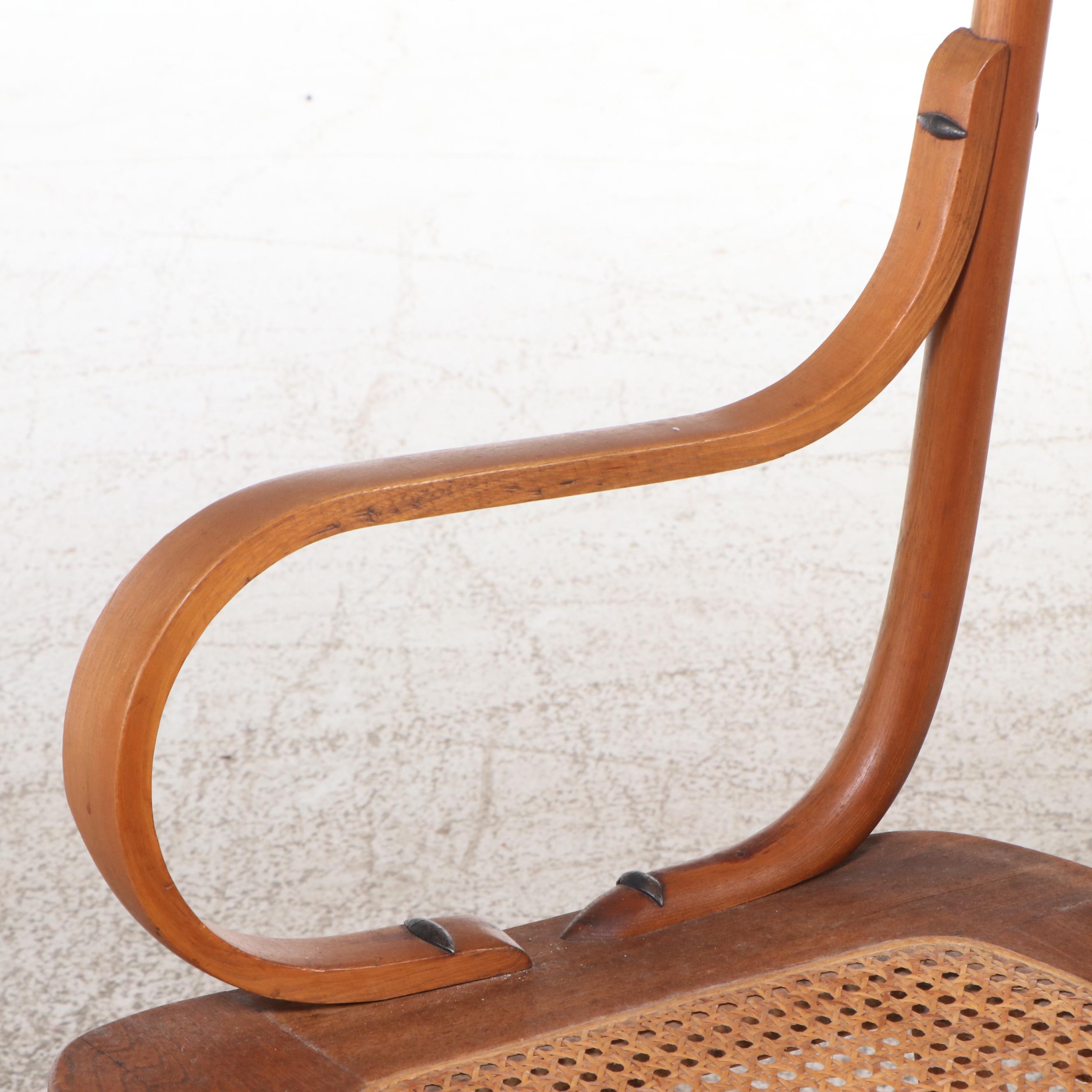 Windsor Back Oak Armchair with Rattan Seat