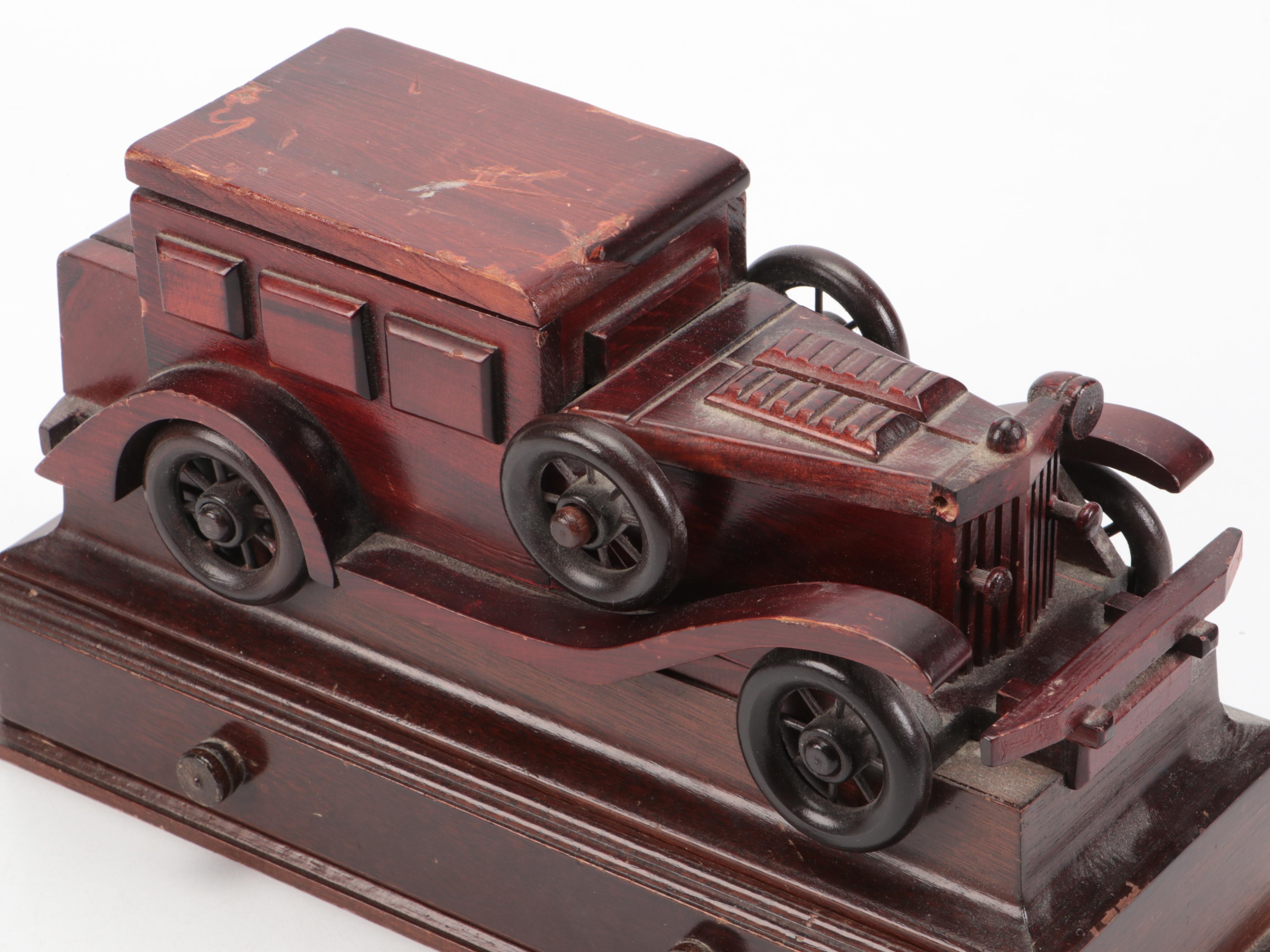 Handcrafted Wooden Sedan Men's Valet Organizer