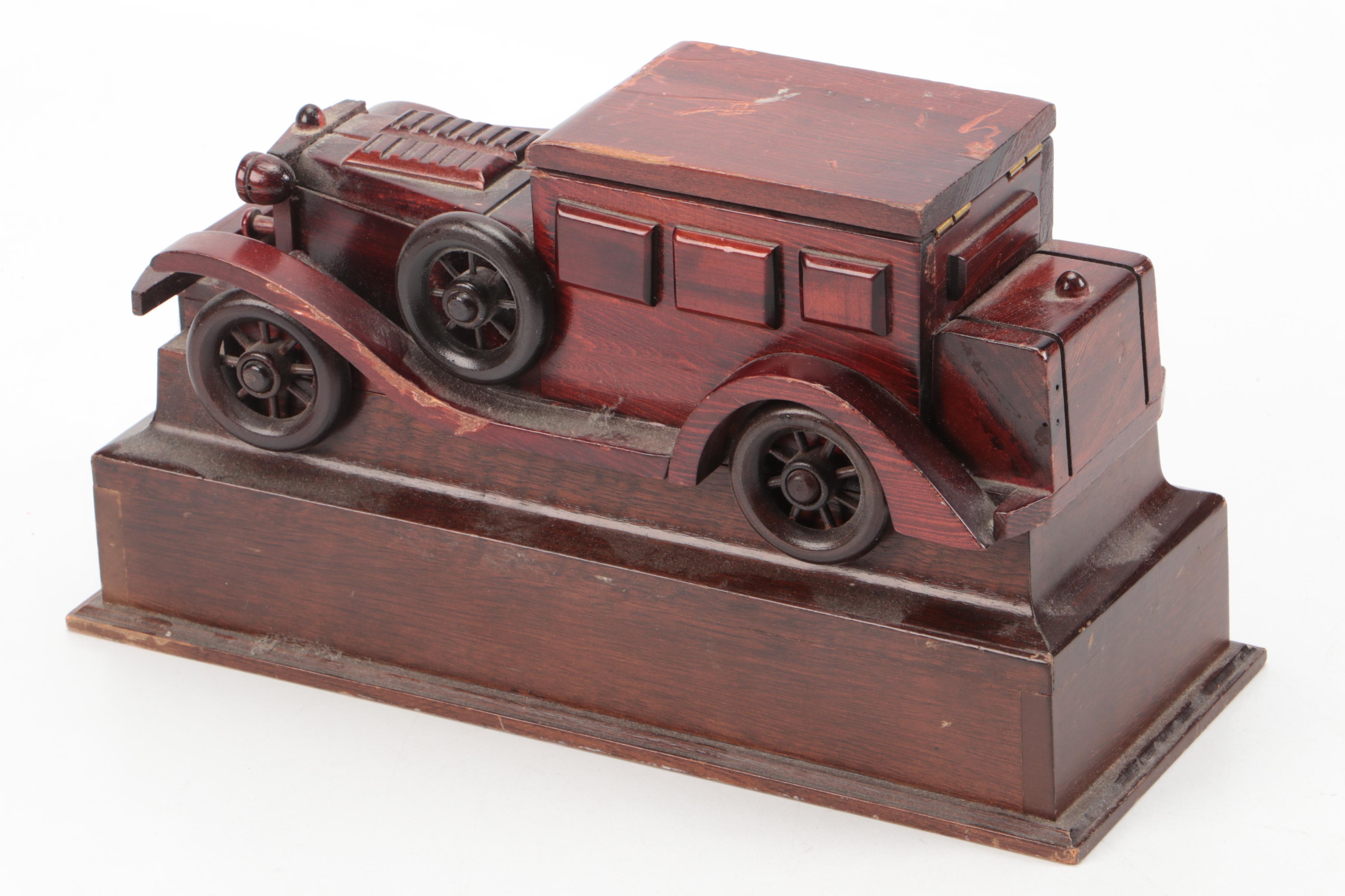 Handcrafted Wooden Sedan Men's Valet Organizer