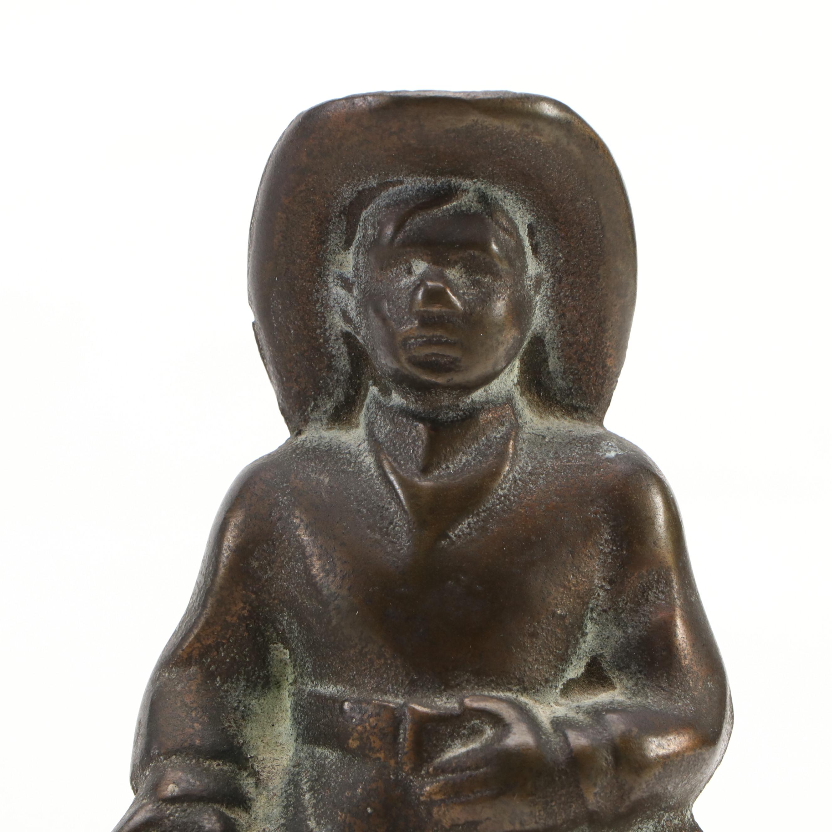 American Cowboy Brass Bookends