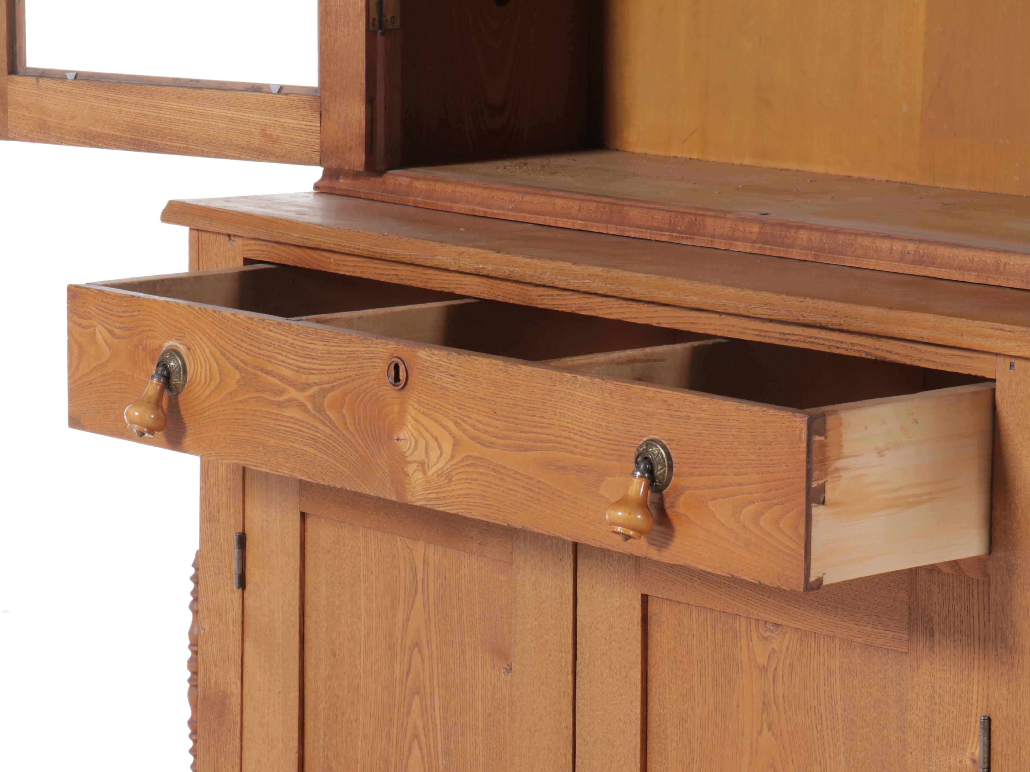 Oak Kitchen Cabinet, Early to Mid-20th Century