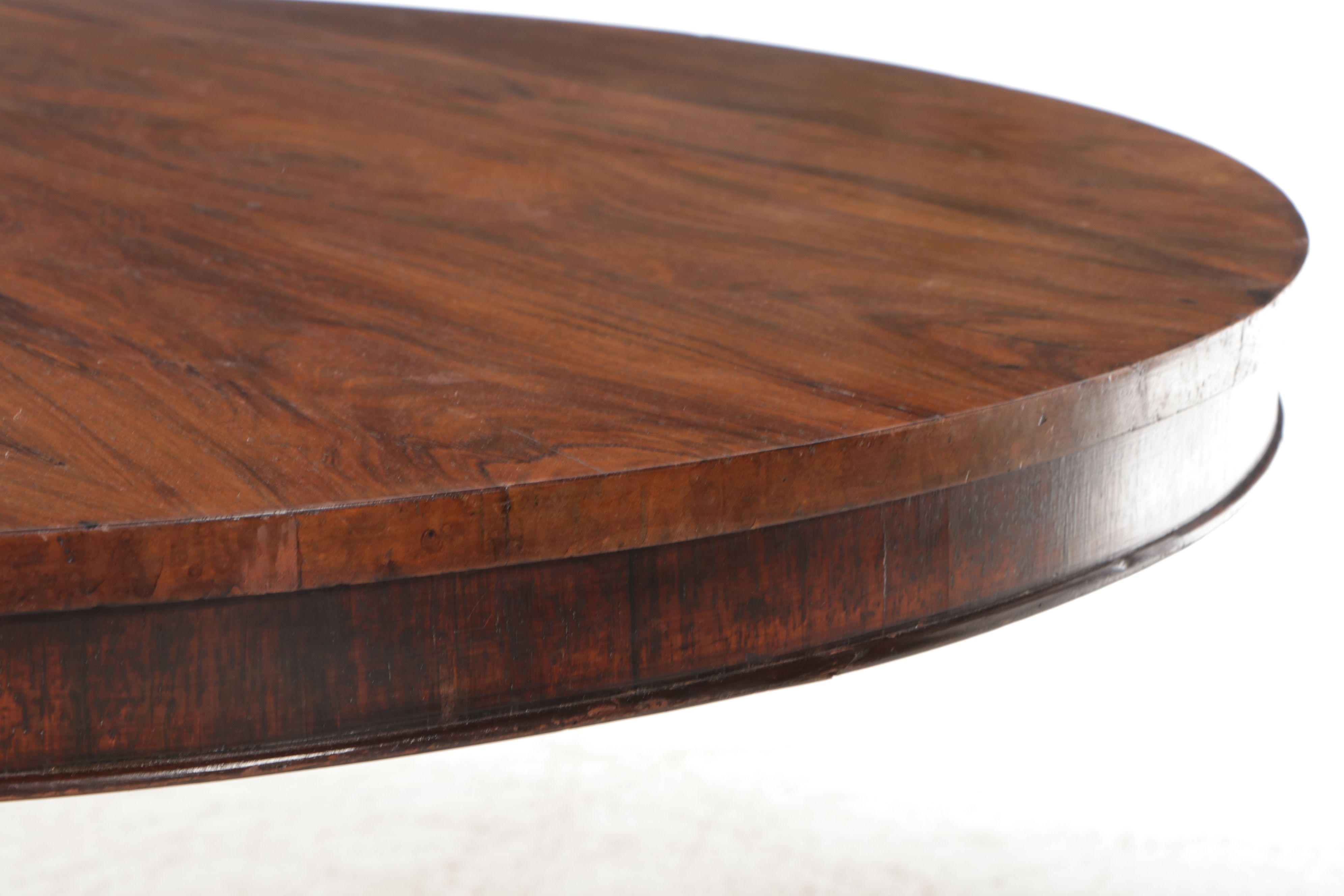 William IV Rosewood Tilt Top Pedestal Dining Table, Early 19th Century