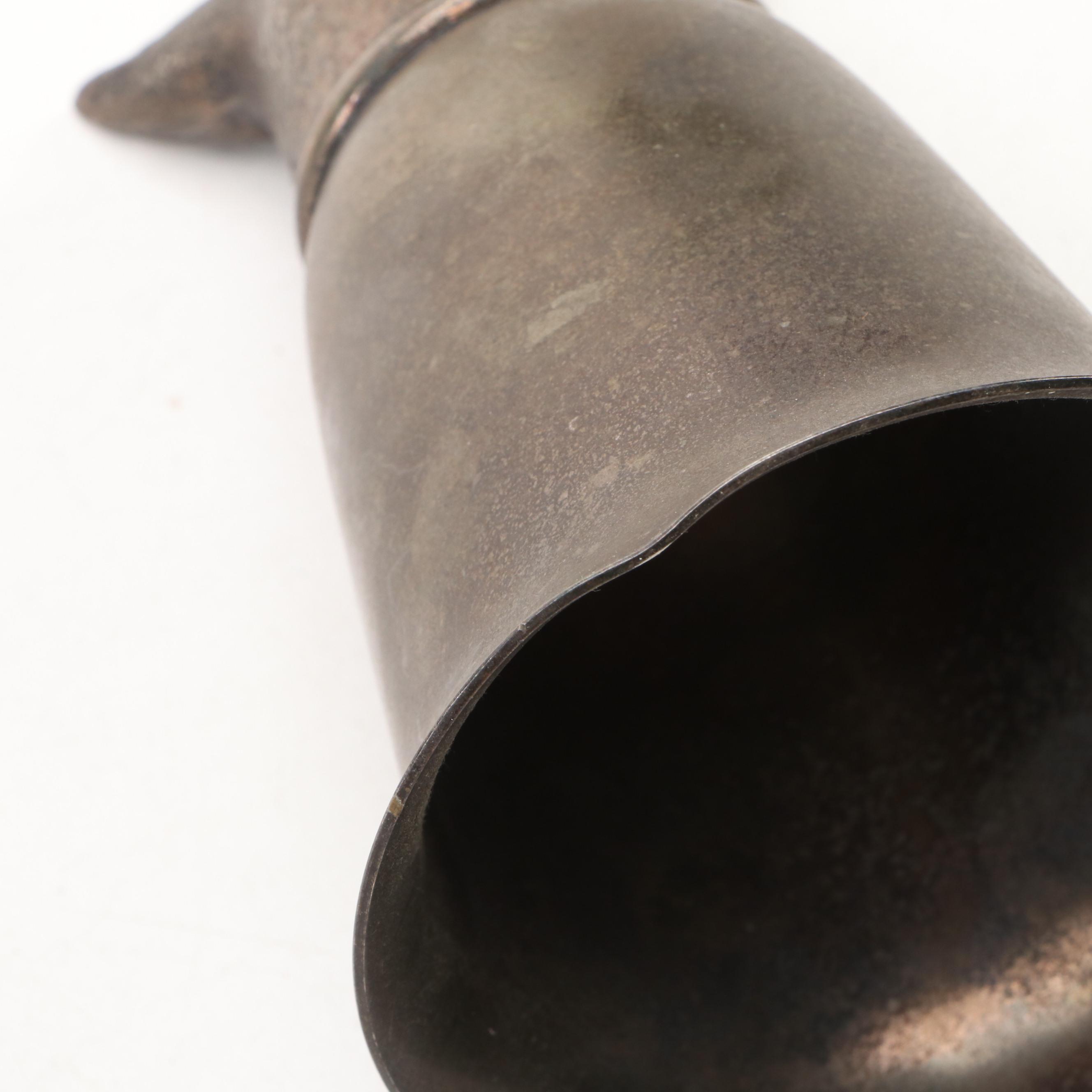 Italian Wolf Head Metal Stirrup Cups