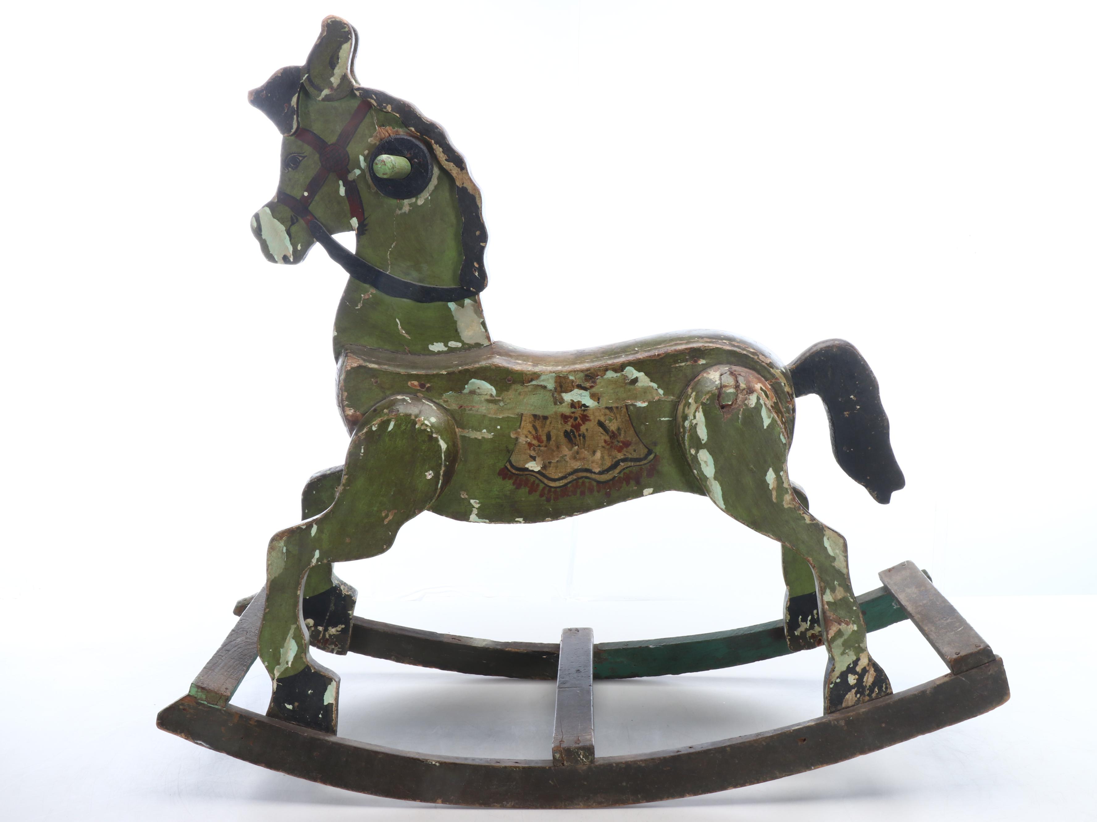 Antique Wooden Rocking Horse