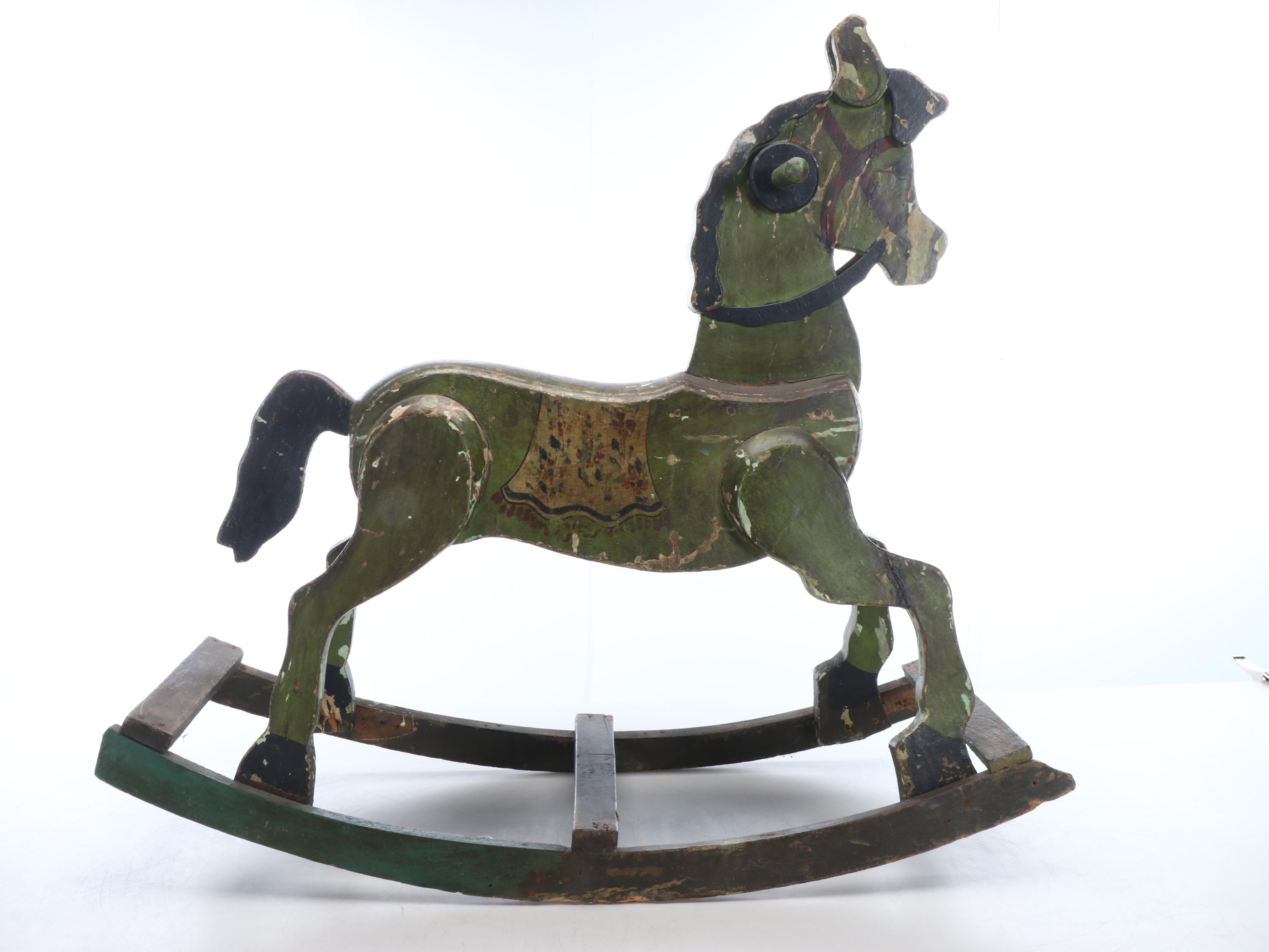 Antique Wooden Rocking Horse