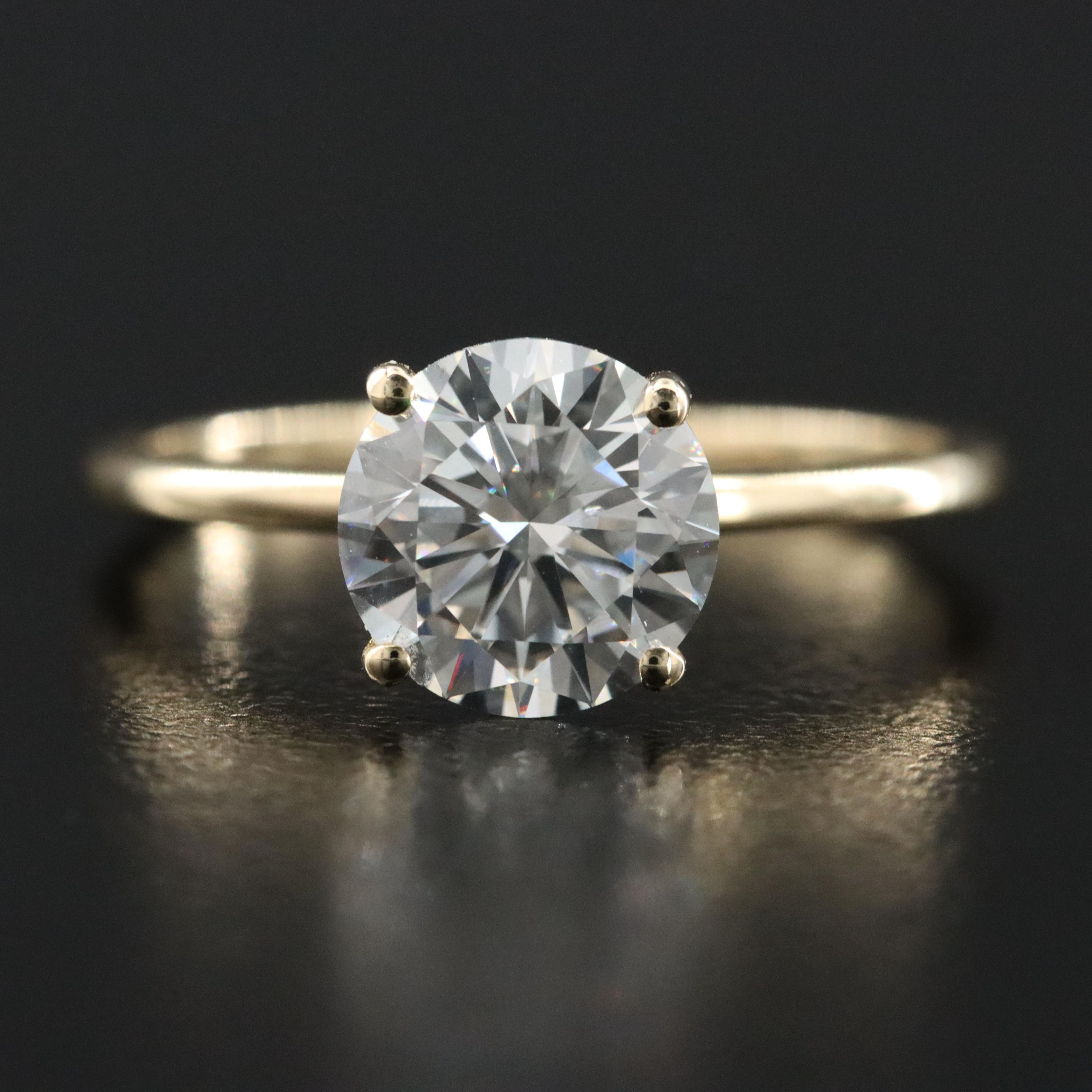 14K 2.00 CT Lab Grown Diamond Solitaire Ring with IGI Report