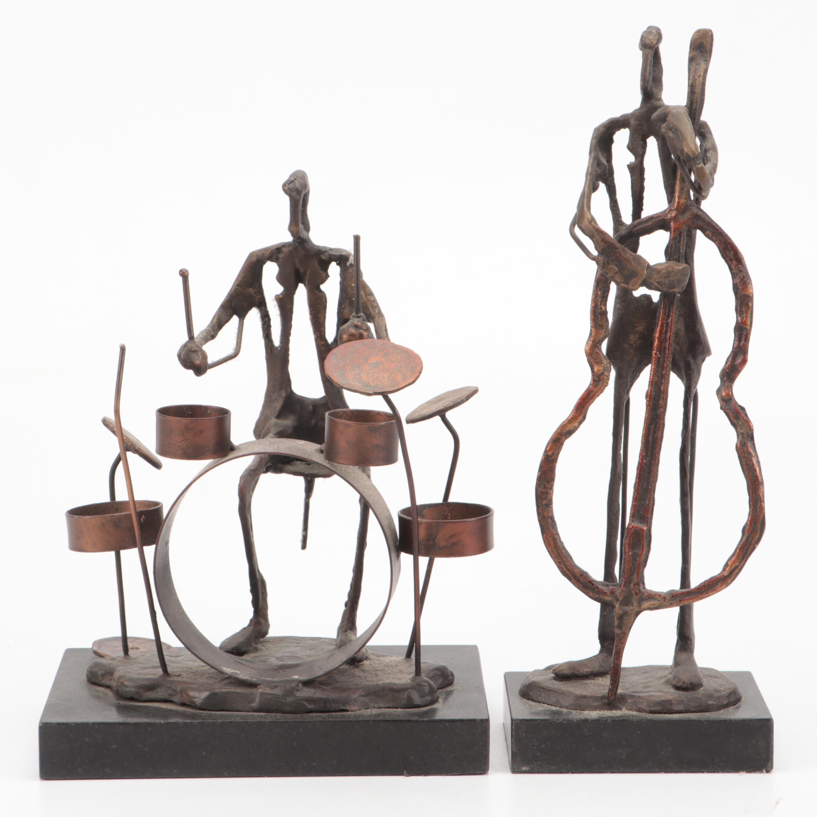 Metal Bass and Drum Player Figures