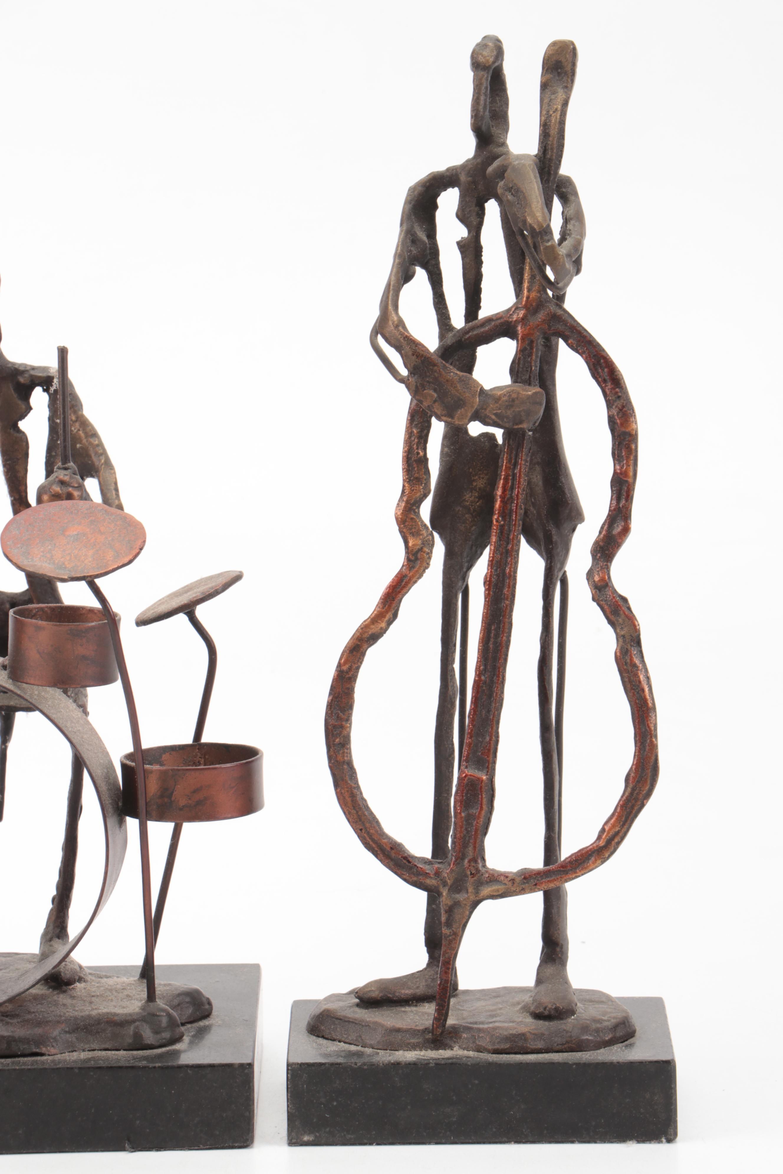 Metal Bass and Drum Player Figures