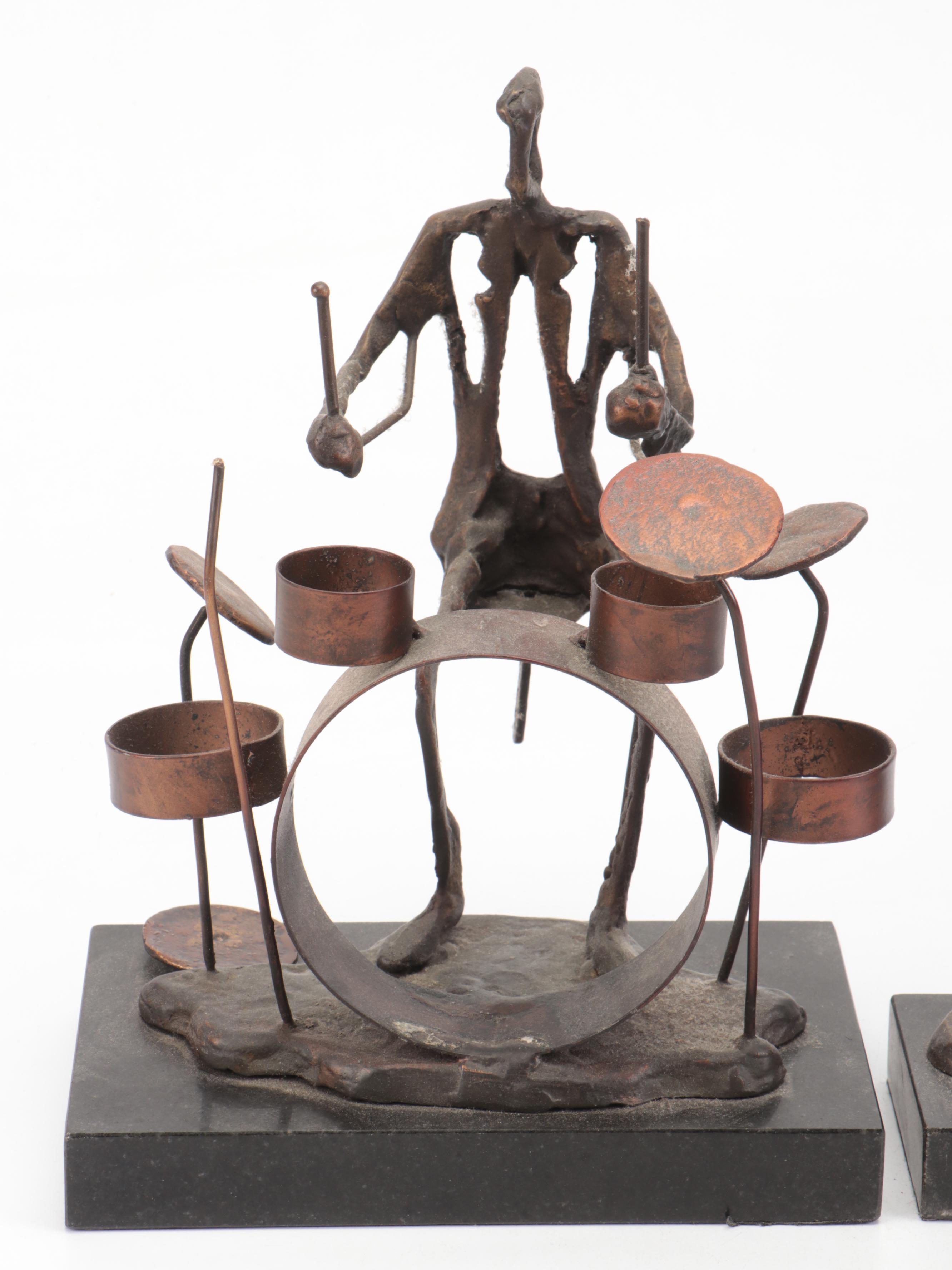 Metal Bass and Drum Player Figures